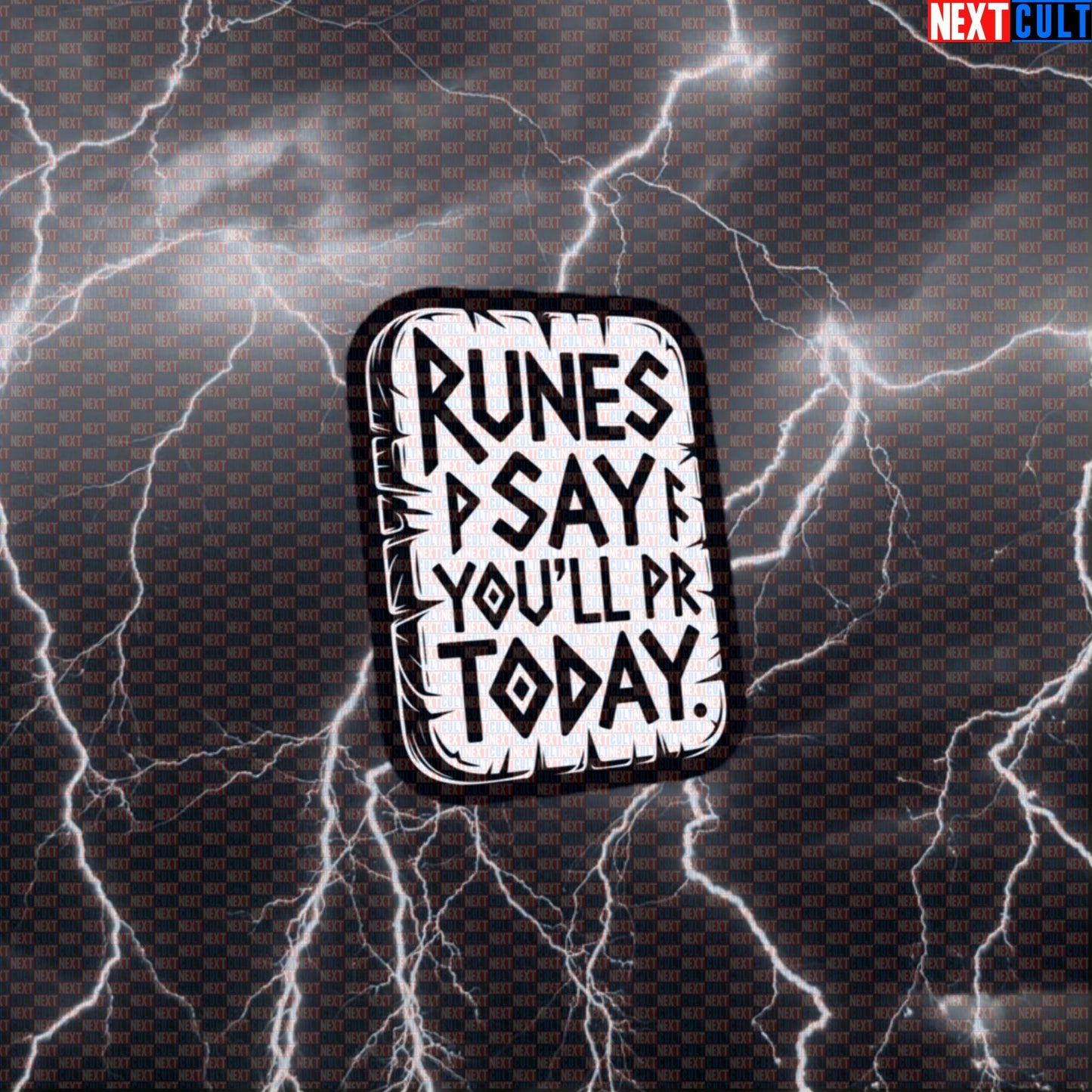 Funny Viking Gym Sticker – Runes Say You'll PR Today Norse Workout Decal Default Title Bodybuilding Fitness Gym Powerlifting Vikings Workout Next Cult Brand