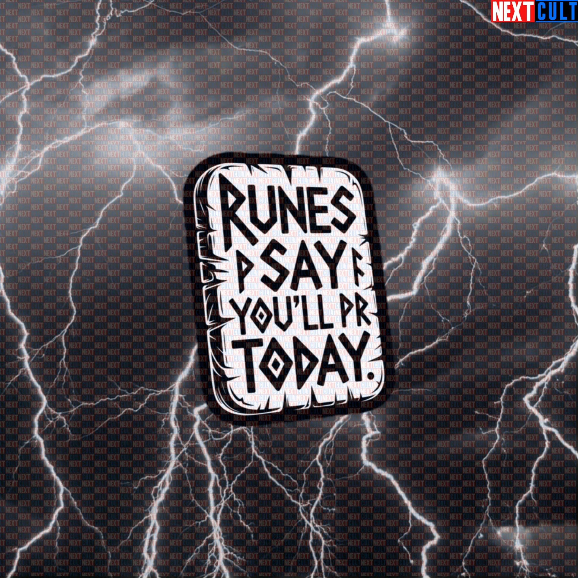 Funny Viking Gym Sticker – Runes Say You'll PR Today Norse Workout Decal Default Title Bodybuilding Fitness Gym Powerlifting Vikings Workout Next Cult Brand