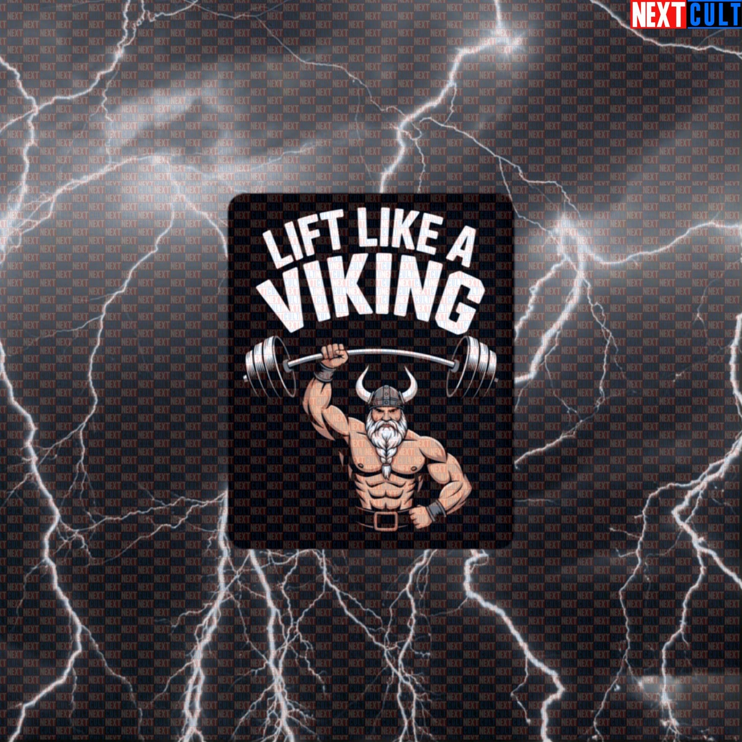 Lift Like A Viking Funny Gym Sticker - Norse Meme Workout Decal for Water Bottles & Gym Gear Default Title Bodybuilding Fitness Gym Powerlifting Vikings Workout Next Cult Brand
