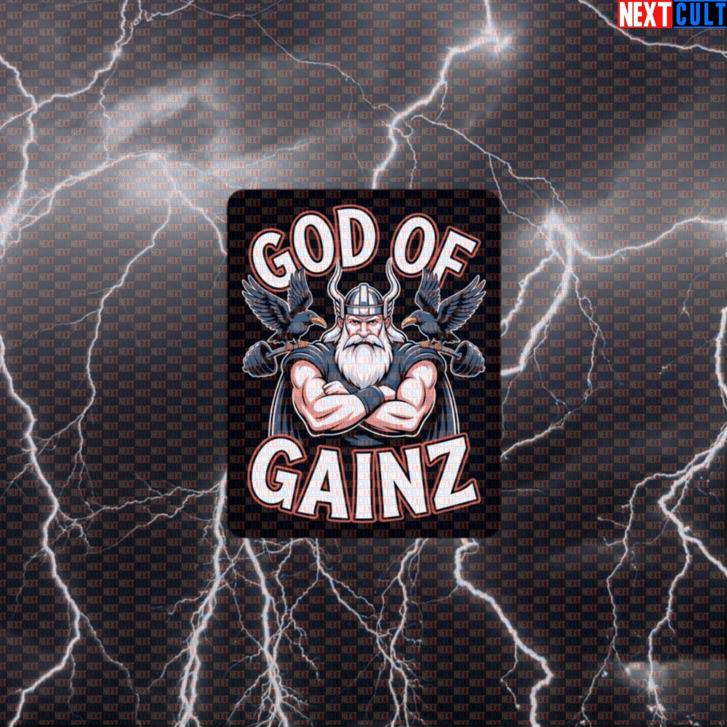 God of Gainz Funny Gym Sticker - Viking Norse Workout Decal for Water Bottles & Gym Gear Default Title Stickers Bodybuilding Fitness Gym Vikings Workout Next Cult Brand