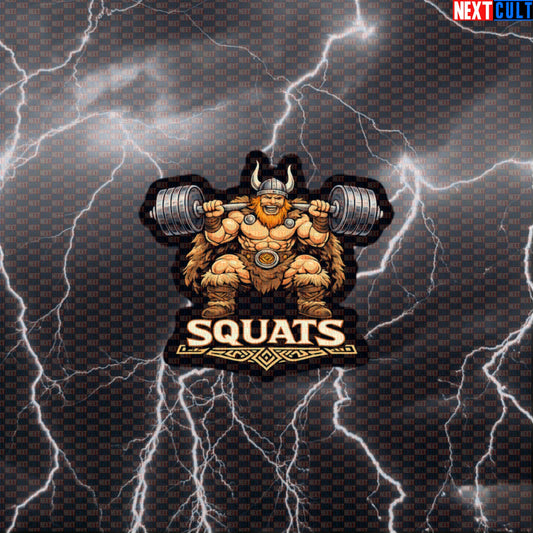 Viking Squats Funny Gym Sticker - Norse Workout Meme Decal for Water Bottles & Gym Gear Default Title Bodybuilding Fitness Gym Leg Day Powerlifting Vikings Workout Next Cult Brand