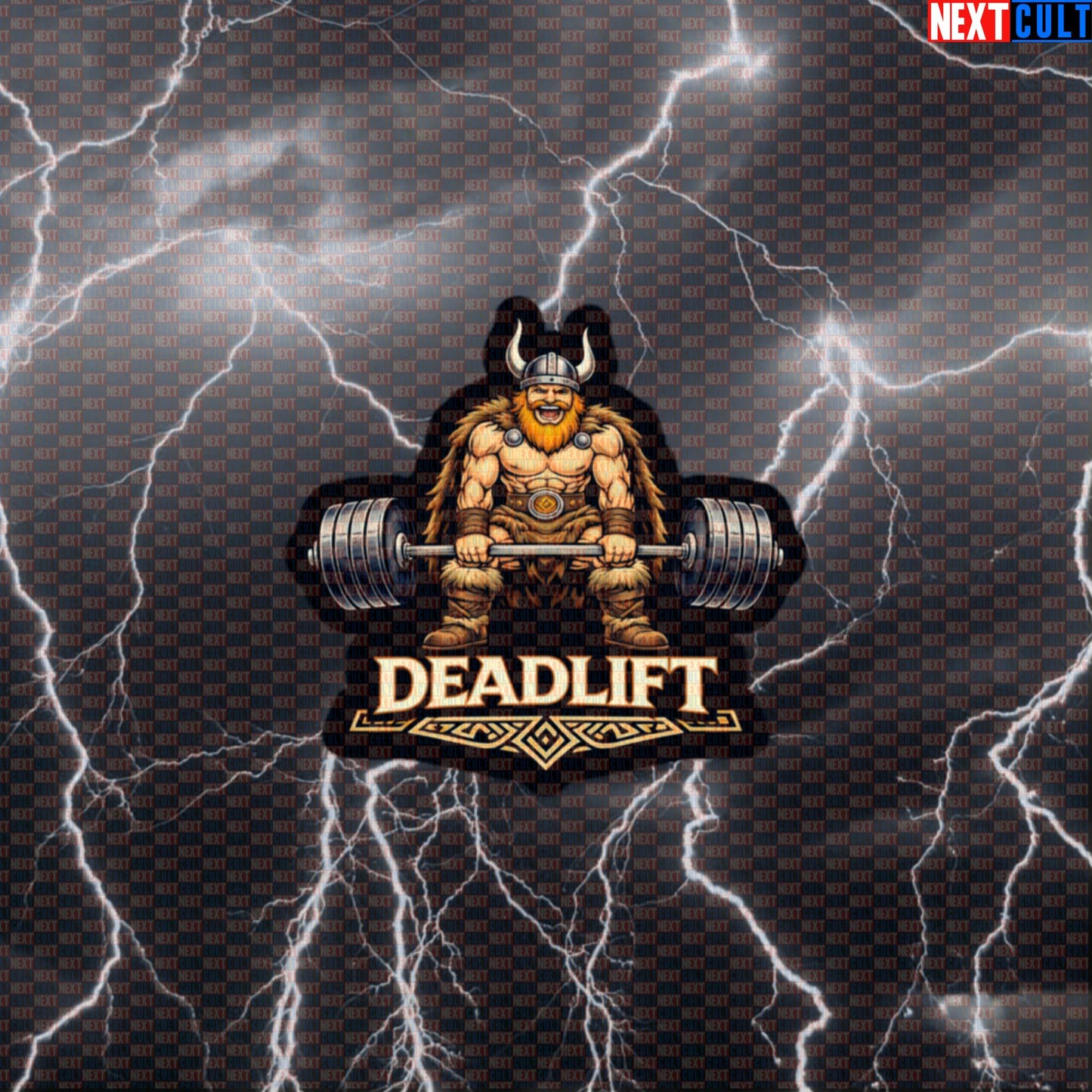 Funny Viking Deadlift Gym Sticker | Leg Day Motivational Workout Decal For Lifters & Gym Bros Default Title Stickers Bodybuilding Fitness Gym Leg Day Powerlifting Vikings Workout Next Cult Brand