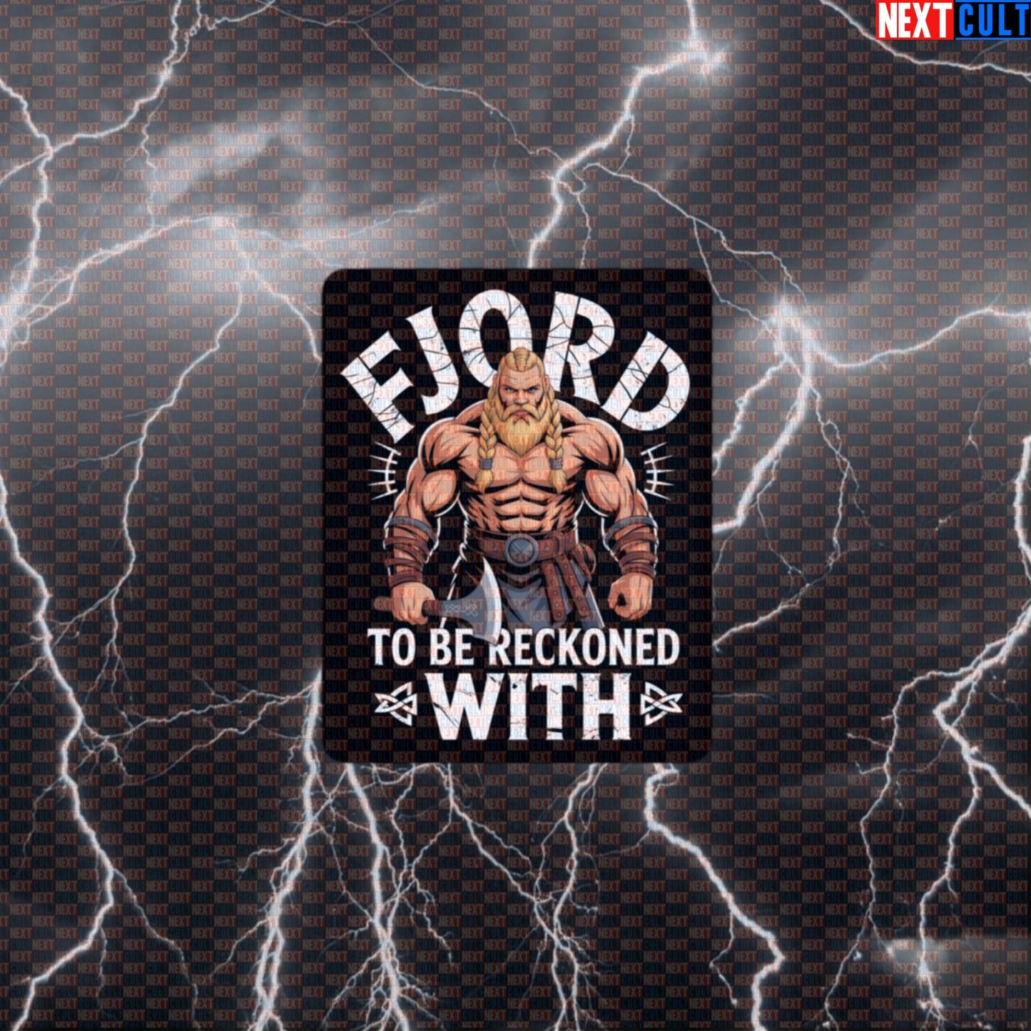 Fjord To Be Reckoned With Funny Gym Sticker - Viking Workout Decal for Water Bottles & Gear Default Title Stickers Bodybuilding Fitness Gym Vikings Workout Next Cult Brand