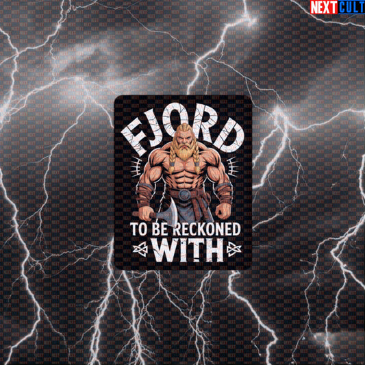 Fjord To Be Reckoned With Funny Gym Sticker - Viking Workout Decal for Water Bottles & Gear Default Title Stickers Bodybuilding Fitness Gym Vikings Workout Next Cult Brand