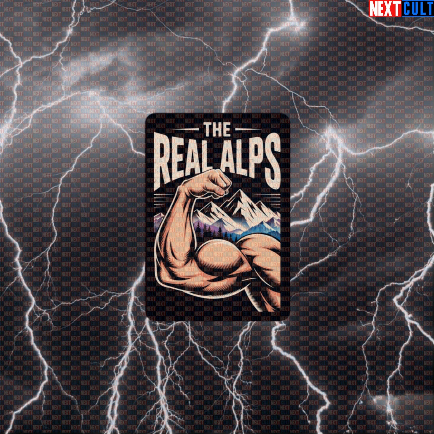 The Real Alps Muscle Mountain Funny Gym Sticker - Muscle Peak Workout Decal Default Title Stickers Next Cult Brand