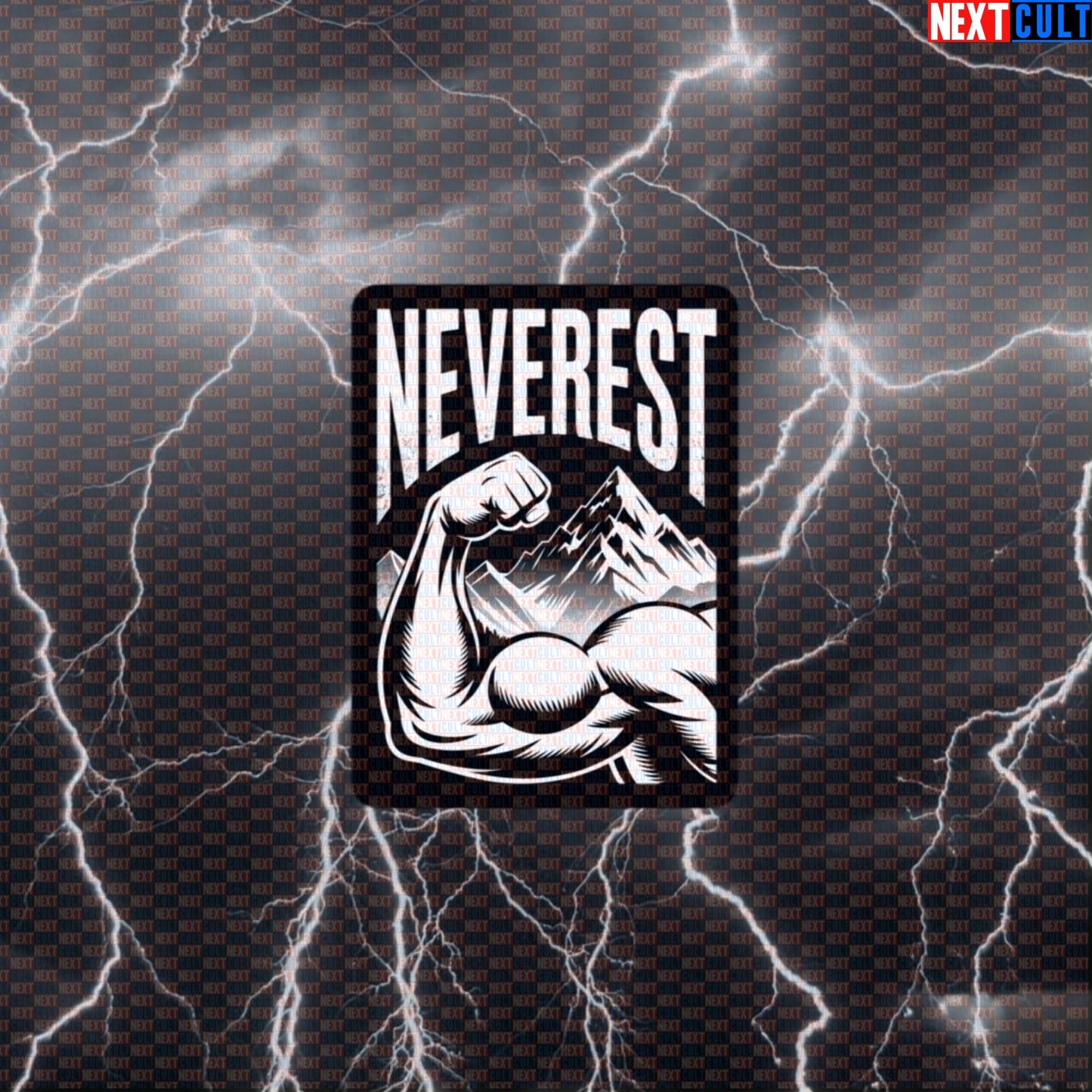 Neverest Funny Gym Sticker - Muscle Mountain Workout Decal for Water Bottles & Gym Gear Default Title Stickers Next Cult Brand