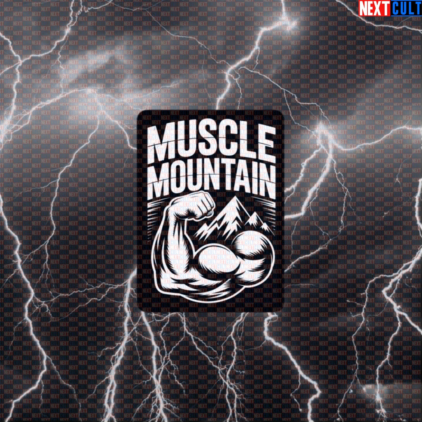 Muscle Mountain Funny Gym Sticker - Bicep Mountain Meme Decal for Water Bottles & Gym Gear Default Title Stickers Next Cult Brand