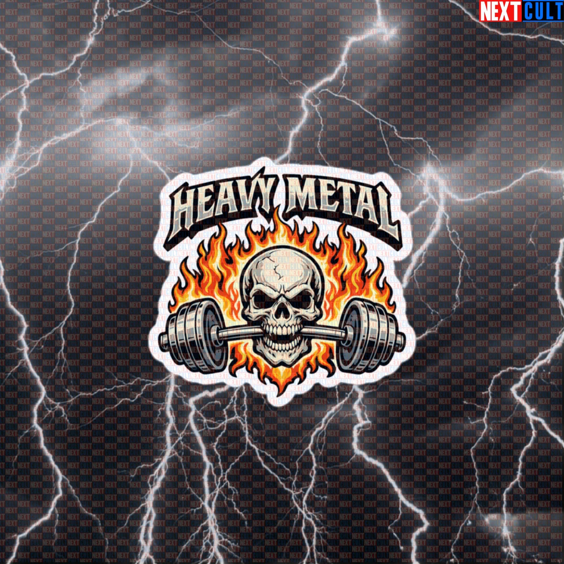 Heavy Metal Gym Lifting Skull Sticker | Funny Workout Decal for Lifters & Bodybuilding Fans Default Title Stickers Next Cult Brand