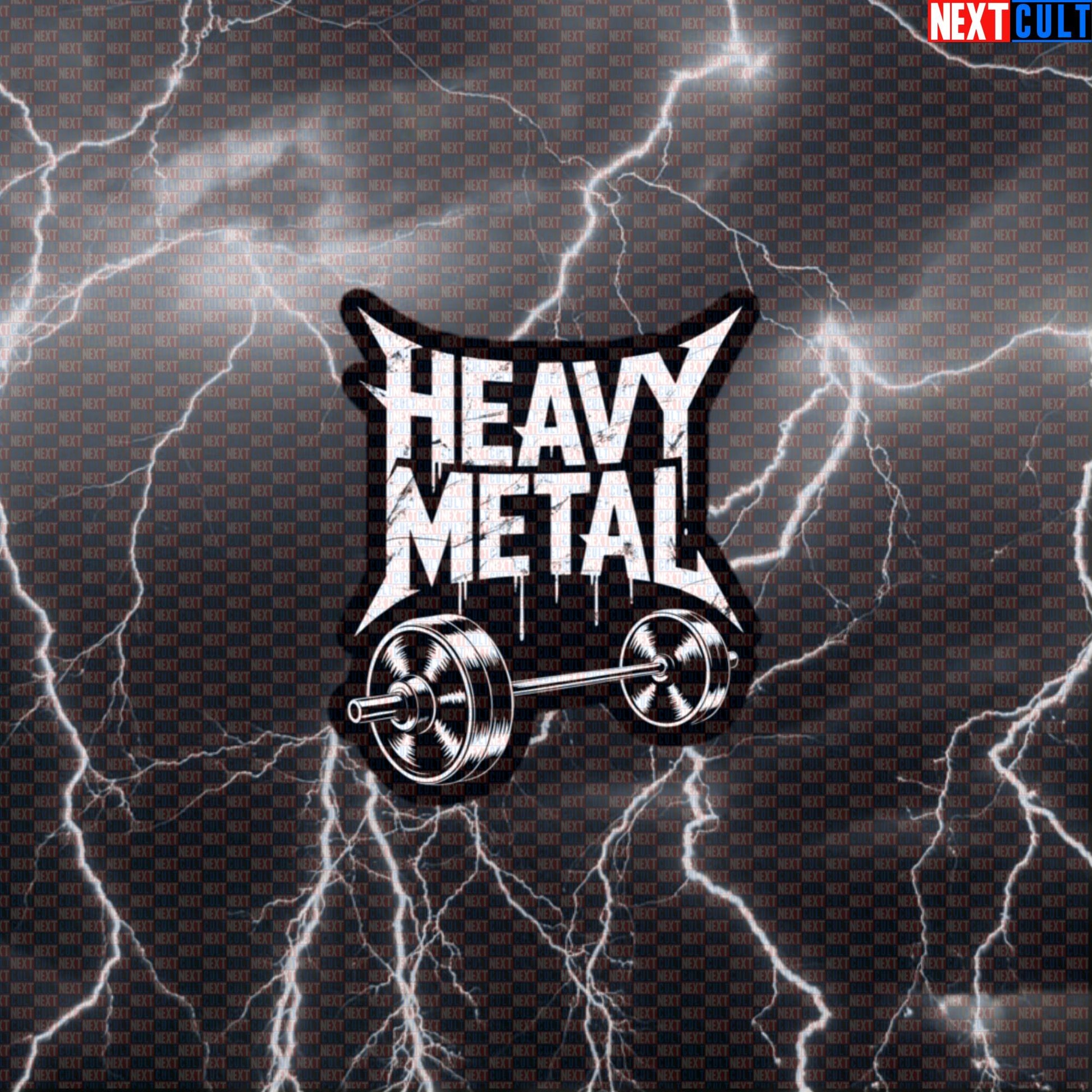 Heavy Metal Funny Gym Sticker - Rock & Barbell Decal for Water Bottles & Gym Lockers Default Title Stickers Next Cult Brand