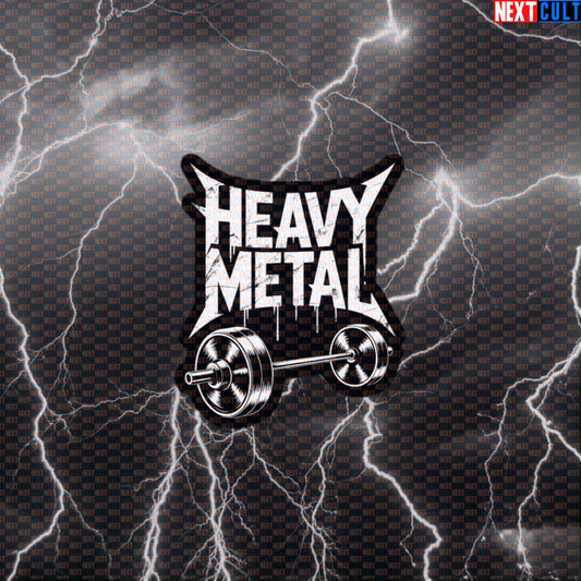 Heavy Metal Funny Gym Sticker - Rock & Barbell Decal for Water Bottles & Gym Lockers Default Title Stickers Next Cult Brand