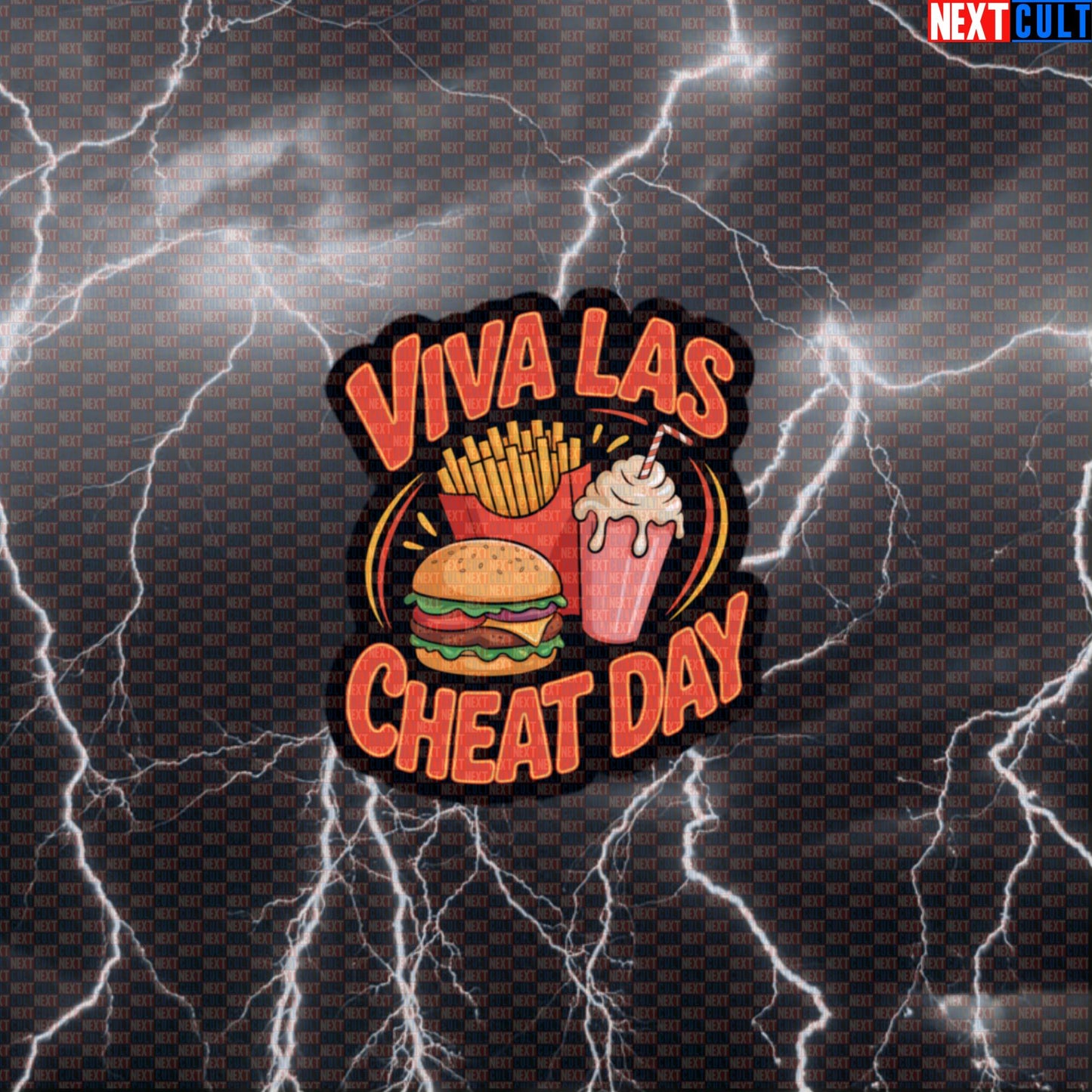 Viva Las Cheat Day Funny Gym Sticker - Elvis Cheat Day Fast Food Meme Decal Default Title Stickers Bodybuilding Bulking Elvis Presley Fast Food Fitness Gym Rock Music Workout Next Cult Brand