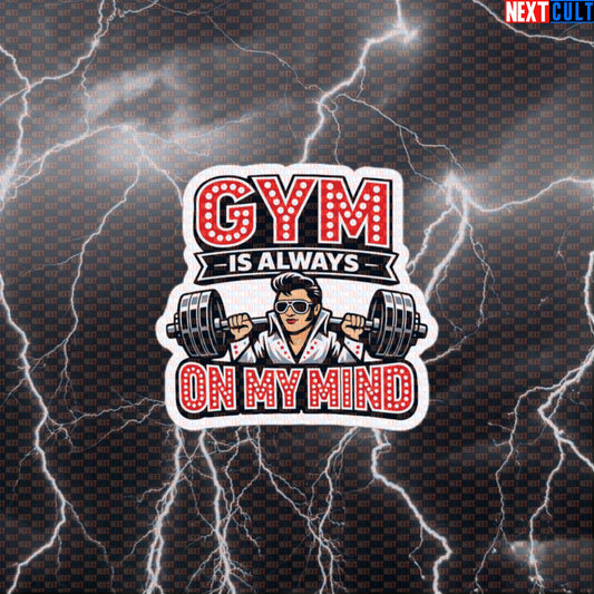 Gym Is Always On My Mind Funny Gym Sticker | Elvis Presley Workout & Lifting Decal Default Title Stickers Bodybuilding Elvis Presley Fitness Gym Rock Music Workout Next Cult Brand