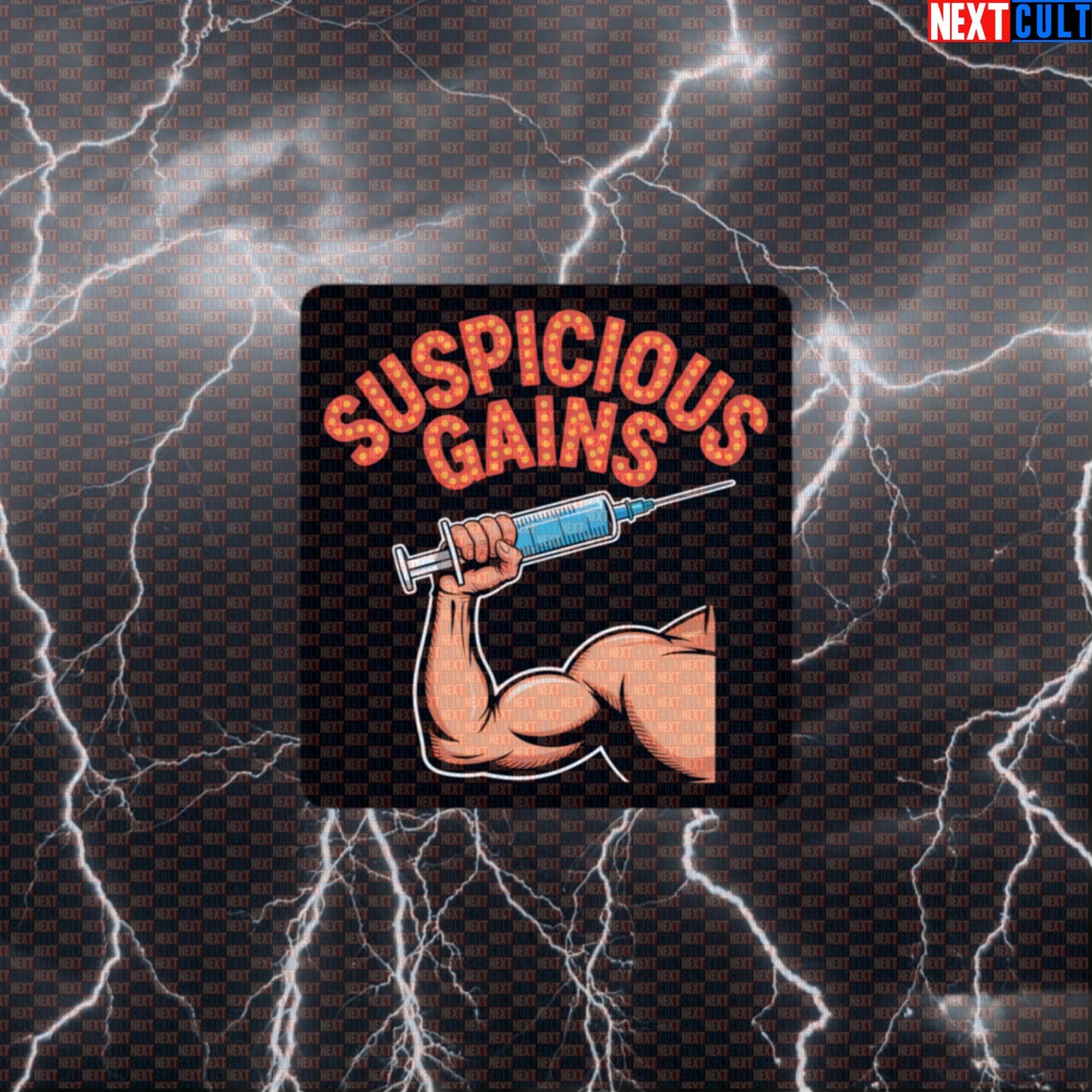 Suspicious Gains Funny Gym Sticker - Not Natty Elvis Meme Decal for Gym Gear Default Title Stickers Bodybuilding Elvis Presley Fitness Gym Rock Music Steroids Workout Next Cult Brand