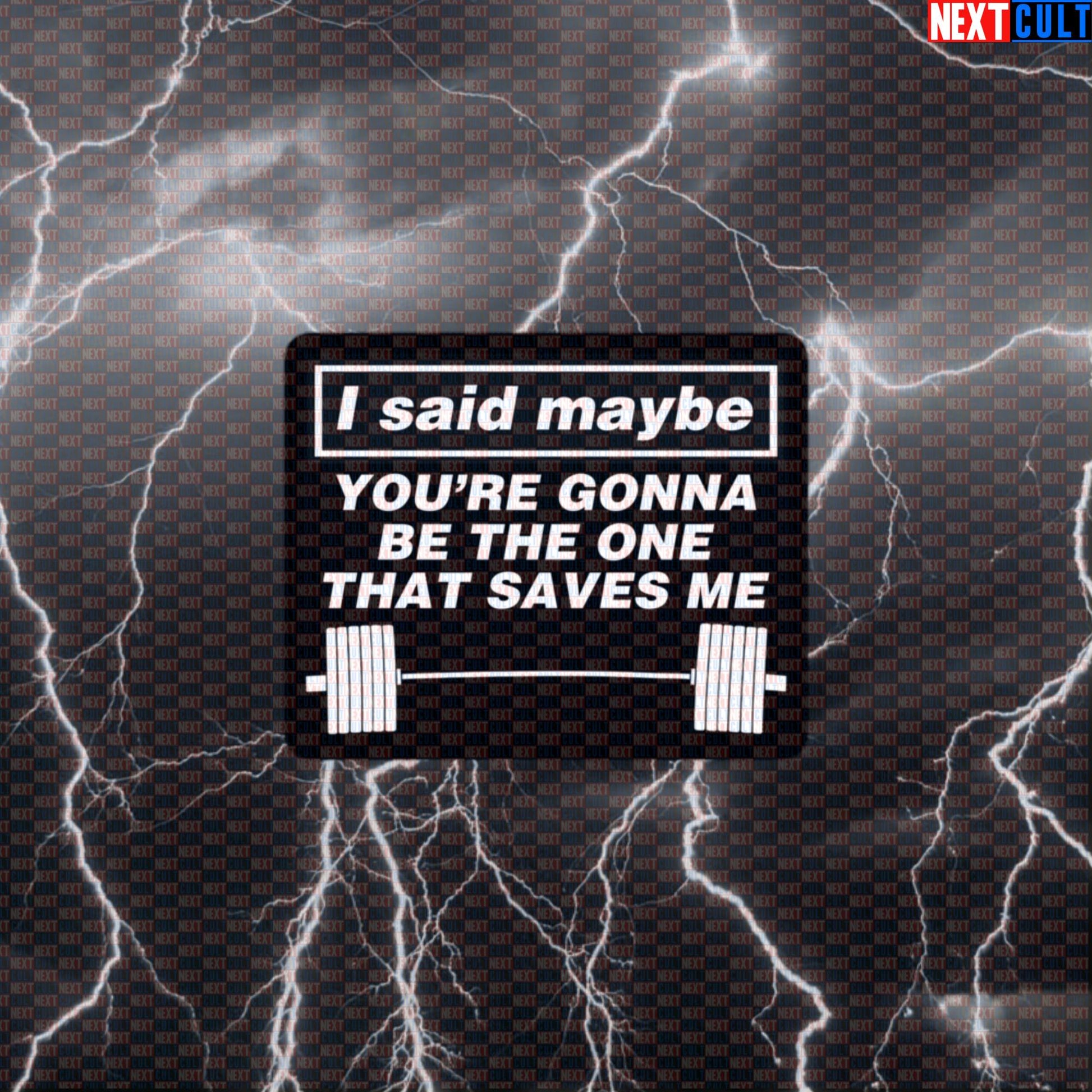 Barbell Saves Me Gym Sticker | Oasis Wonderwall Parody Funny Workout Decal Default Title Stickers Bodybuilding Fitness Gym Oasis Powerlifting Rock Music Workout Next Cult Brand