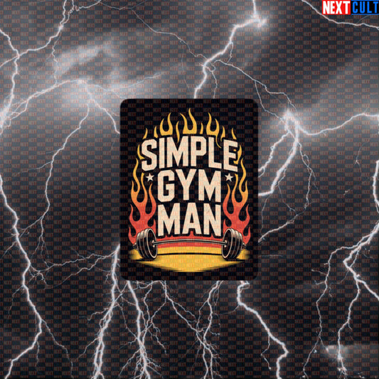 Simple Man Gym Sticker – Funny Lynyrd Skynyrd Workout Decal for Lifters and Rock Fans Default Title Stickers Bodybuilding Fitness Gym Lynyrd Skynyrd Powerlifting Rock Music Workout Next Cult Brand