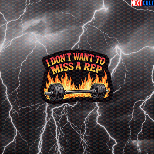 I Don't Want To Miss A Rep Funny Gym Sticker - Smith Machine Rock Meme Decal for Water Bottles Default Title Stickers Aerosmith Bodybuilding Fitness Gym Powerlifting Rock Music Workout Next Cult Brand