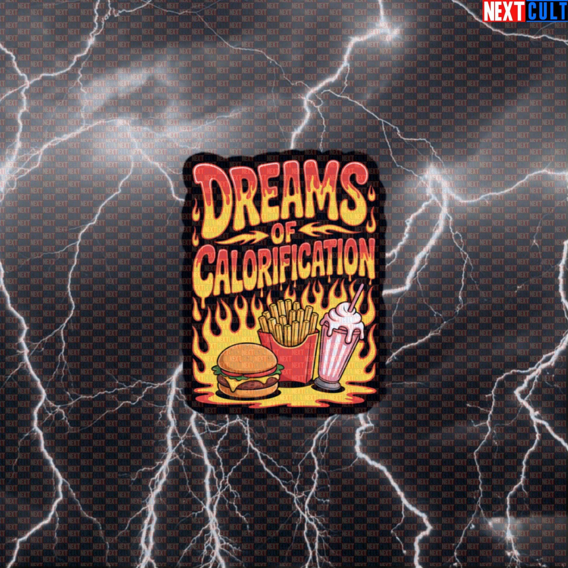 Dreams of Calorification Funny Gym Sticker - Fast Food Bulking Meme Decal for Water Bottles Default Title Stickers Bodybuilding Bulking Fast Food Fitness Gym Red Hot Chili Peppers Rock Music Workout Next Cult Brand