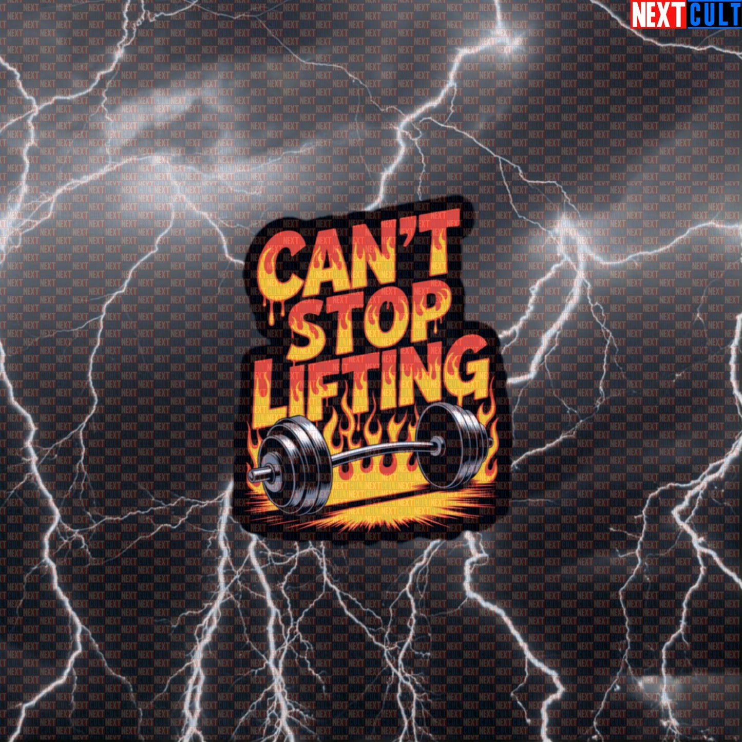 Can't Stop Lifting Funny Gym Sticker - Red Hot Chili Peppers Gym Meme Decal for Water Bottles Default Title Stickers Bodybuilding Fitness Gym Powerlifting Red Hot Chili Peppers Rock Music Workout Next Cult Brand