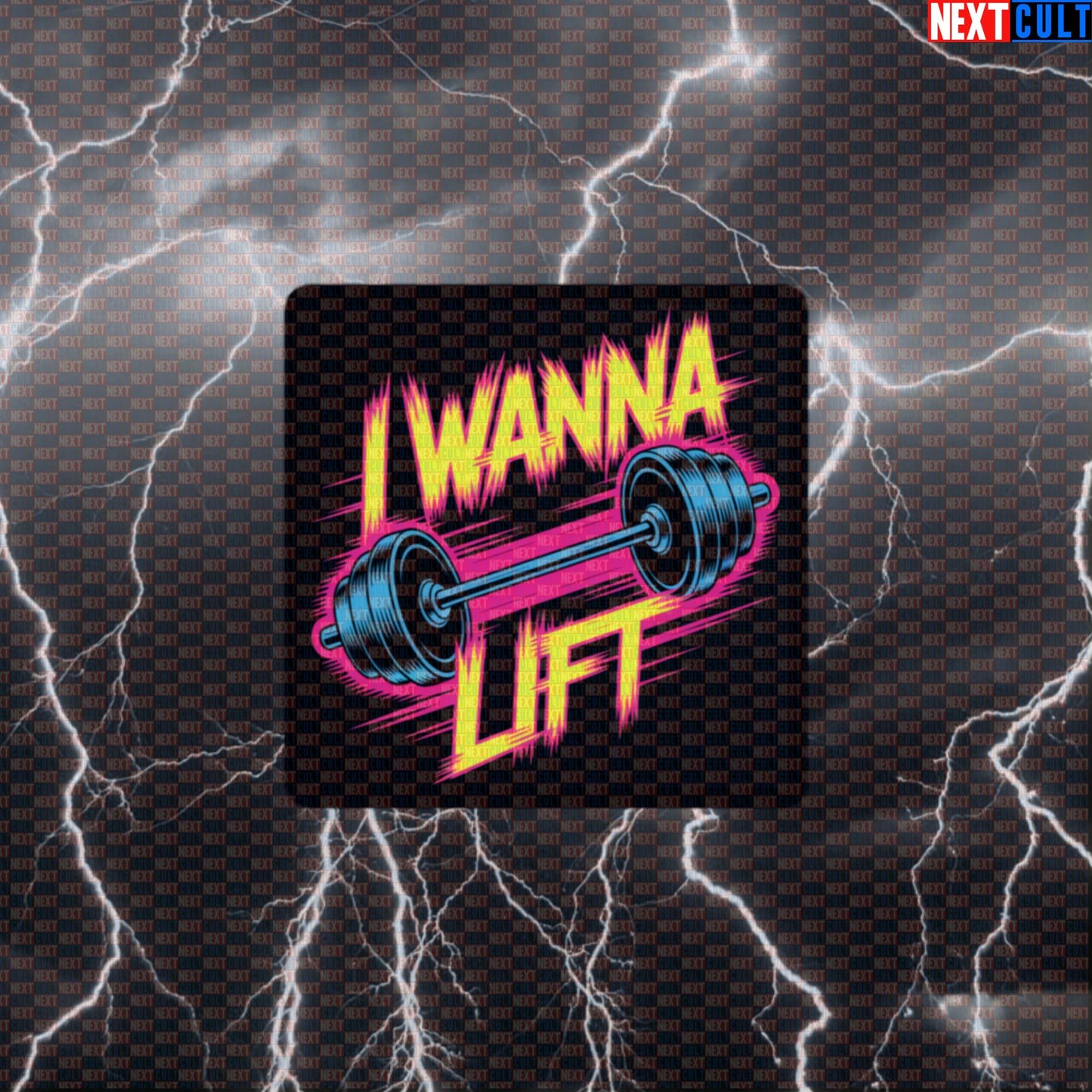 I Wanna Lift Funny Gym Sticker - Twisted Sister Heavy Metal Meme Decal for Water Bottles Default Title Stickers Bodybuilding Fitness Gym Powerlifting Rock Music Twisted Sister Workout Next Cult Brand