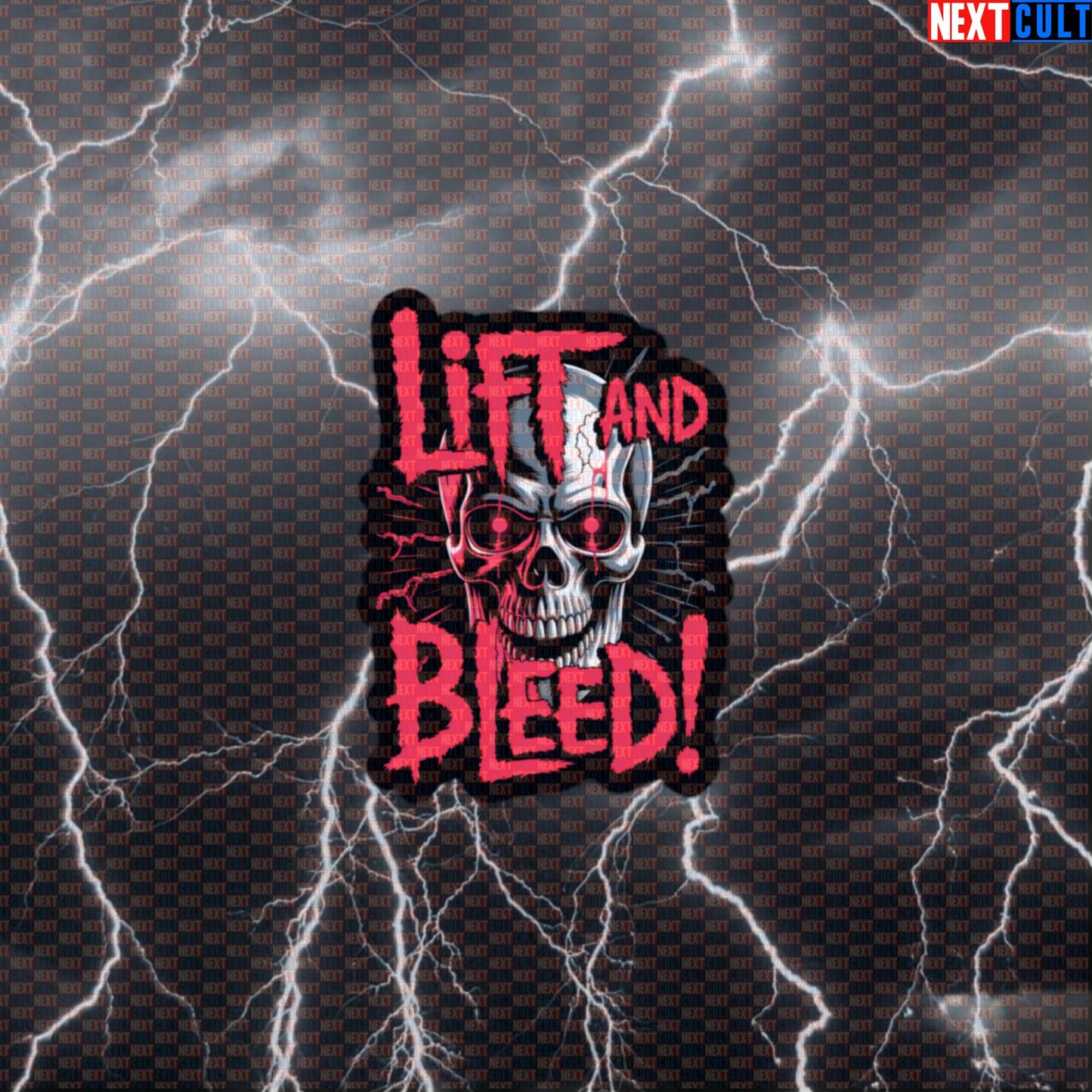 Lift And Bleed Funny Gym Sticker - Heavy Metal Workout Decal for Water Bottles & Gym Bags Default Title Stickers Bodybuilding Fitness Gym Powerlifting Rock Music Slipknot Workout Next Cult Brand