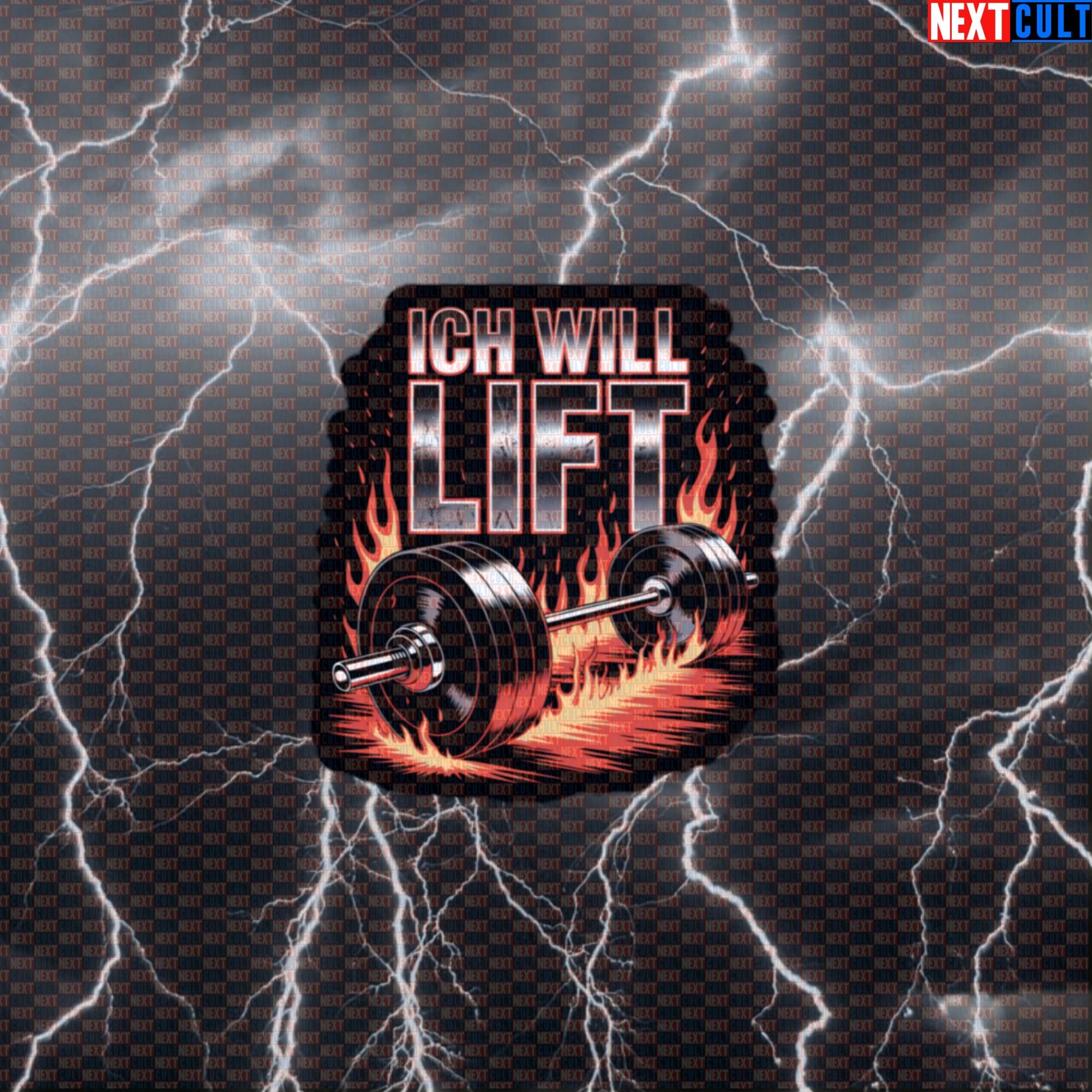 Ich Will Lift Funny Gym Sticker - Rammstein Metal Meme Decal for Water Bottles & Gym Gear Default Title Stickers Bodybuilding Fitness Gym Powerlifting Rammstein Rock Music Workout Next Cult Brand
