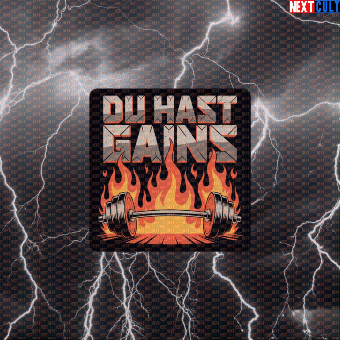 Du Hast Gains Funny Gym Sticker - Rammstein Meme Decal for Water Bottles & Gym Gear Default Title Stickers Bodybuilding Fitness Gym Powerlifting Rammstein Rock Music Workout Next Cult Brand