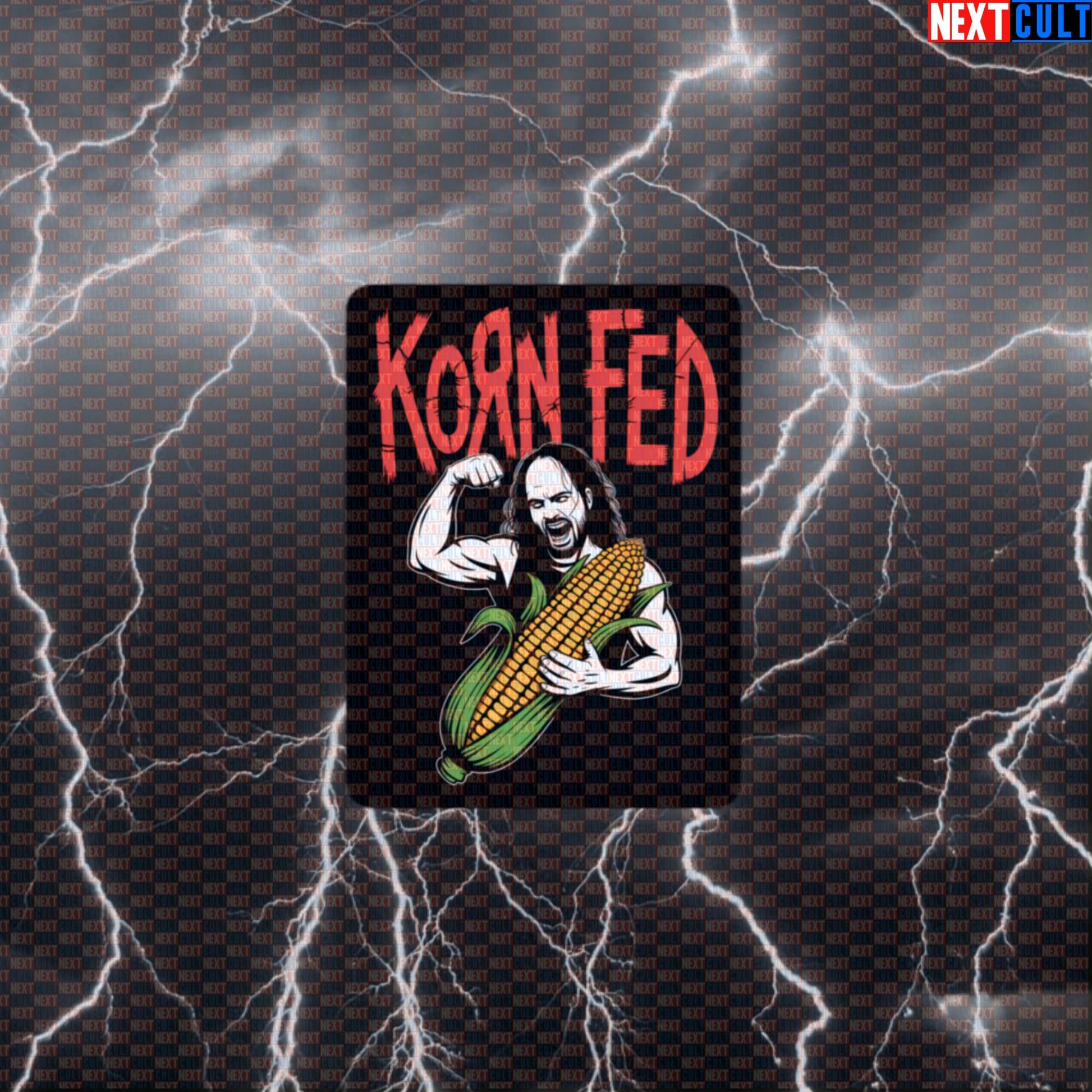 Korn-Fed Funny Gym Sticker - Metalhead Workout Decal for Water Bottles & Gym Gear Default Title Stickers Bodybuilding Fast Food Fitness Gym Korn Workout Next Cult Brand
