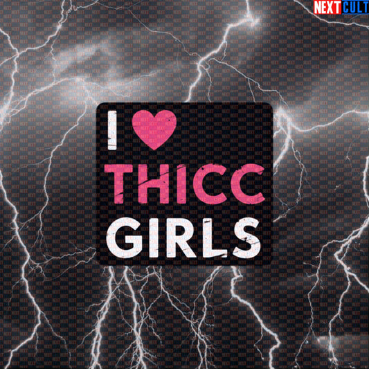 I Love Thicc Girls Funny Valentine's Gym Sticker - Thicc Thighs & Leg Day Meme Decal Default Title Stickers Bodybuilding Fitness Gym Leg Day Valentine's Day Workout Next Cult Brand