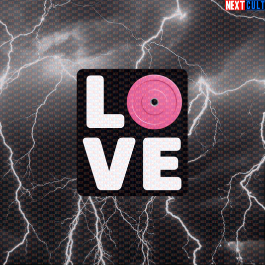 Funny Valentine's Day Gym Sticker - I Love Lifting Pink Bumper Plate Workout Decal Default Title Stickers Bodybuilding Fitness Gym Powerlifting Valentine's Day Workout Next Cult Brand