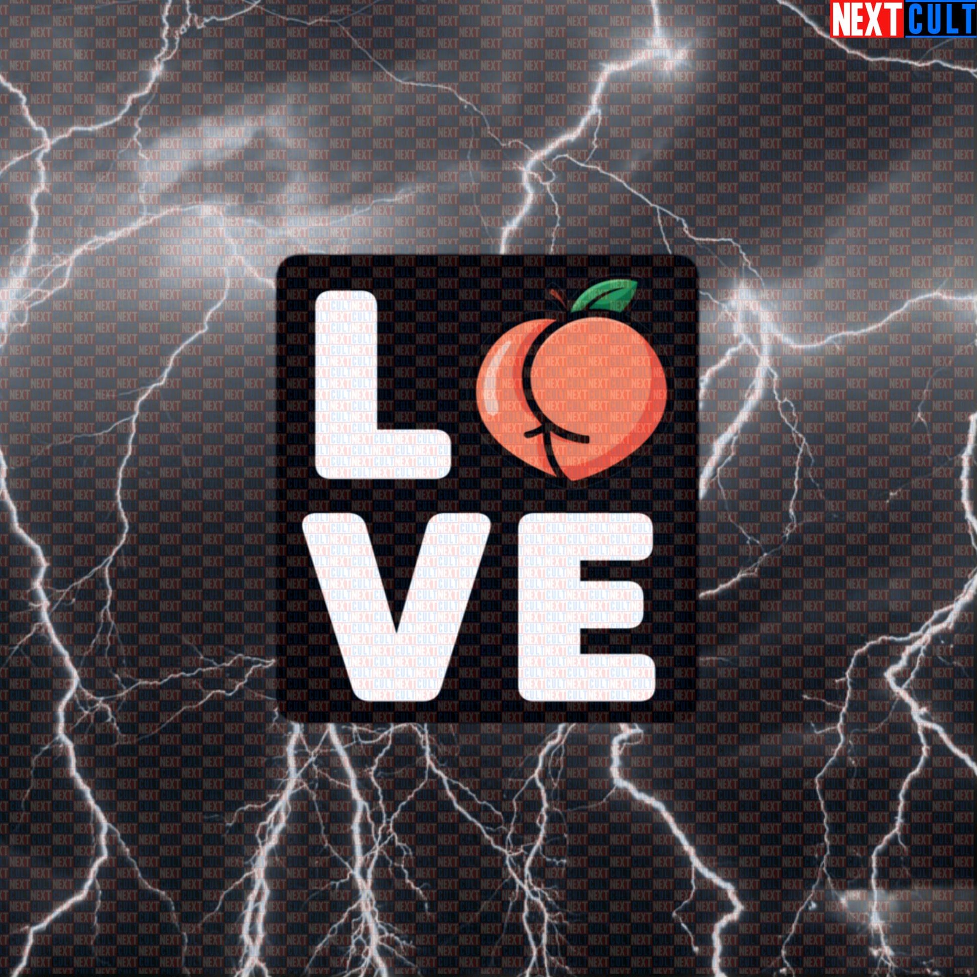 I Love Booty Funny Gym Sticker - Valentine's Day Peach Gains Meme Decal for Water Bottles Default Title Stickers Bodybuilding Fitness Gym Leg Day Powerlifting Valentine's Day Workout Next Cult Brand