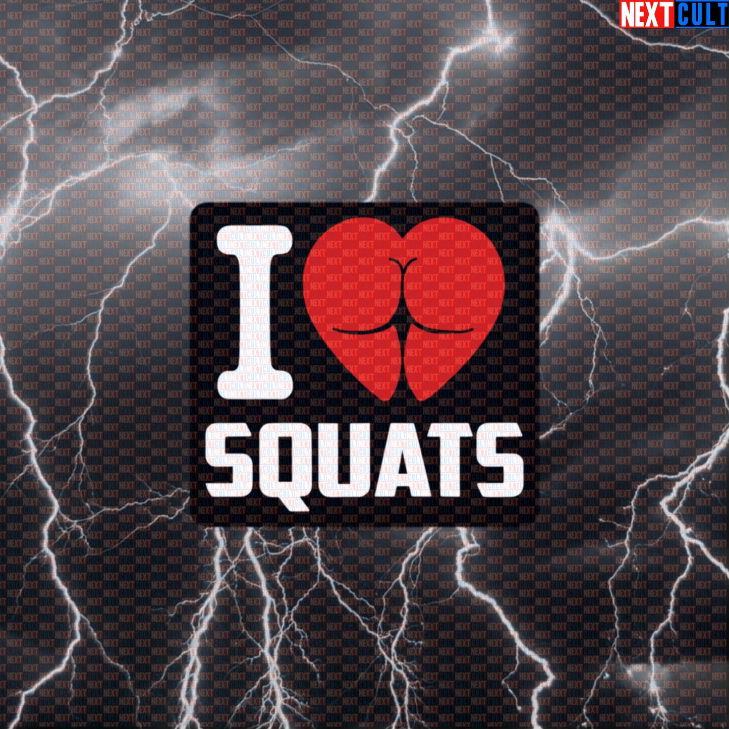 I Love Squats Funny Gym Sticker - Valentine's Day Leg Day Meme Decal for Gym Gear Default Title Stickers Bodybuilding Fitness Gym Leg Day Powerlifting Valentine's Day Workout Next Cult Brand