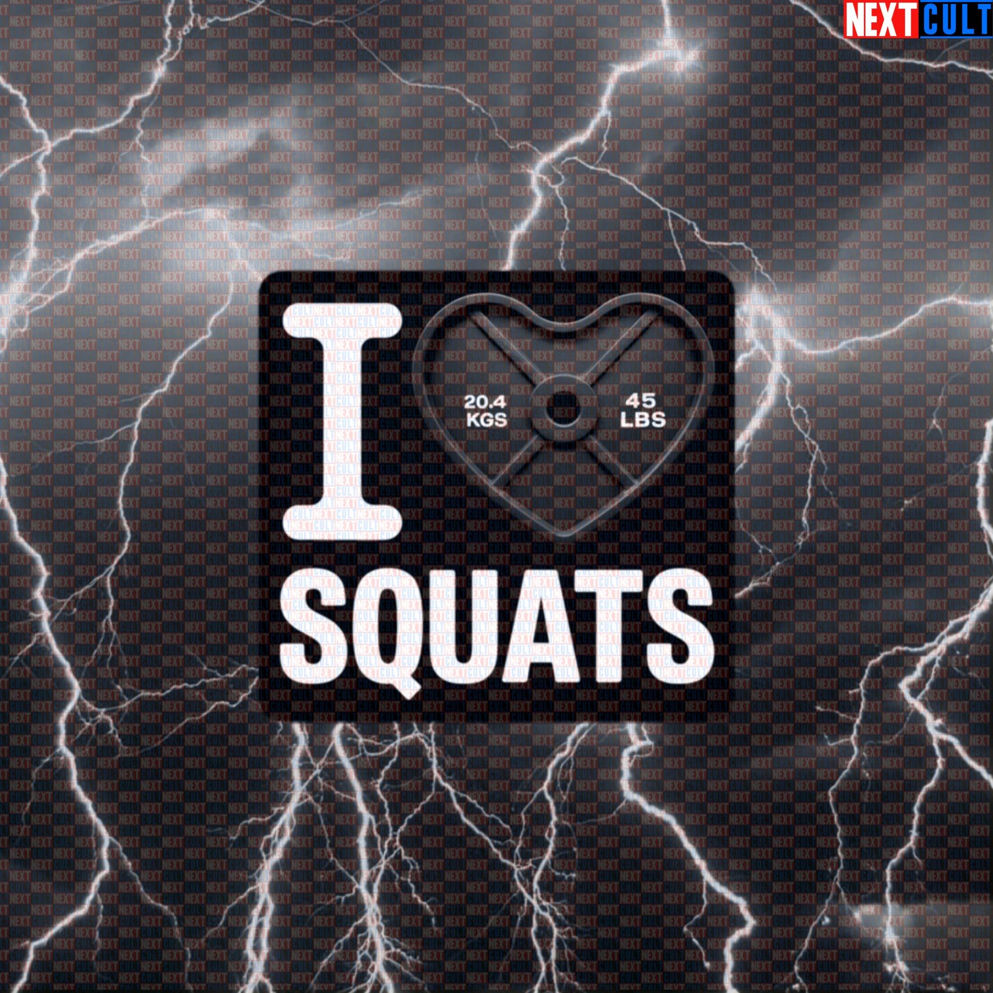 I Love Squats Funny Gym Sticker | Valentine's Leg Day Decal for Lifters & Bodybuilding Default Title Stickers Bodybuilding Fitness Gym Leg Day Powerlifting Valentine's Day Workout Next Cult Brand
