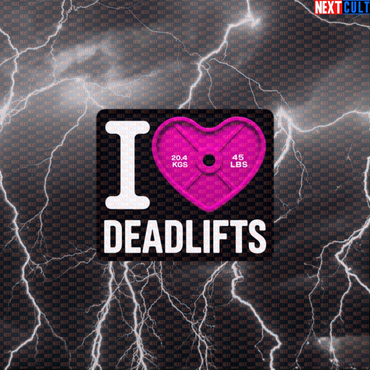 I Love Deadlifts Gym Sticker | Pink Heart Weight Plate Funny Workout Decal for Lifters Default Title Stickers Bodybuilding Fitness Gym Leg Day Powerlifting Valentine's Day Workout Next Cult Brand