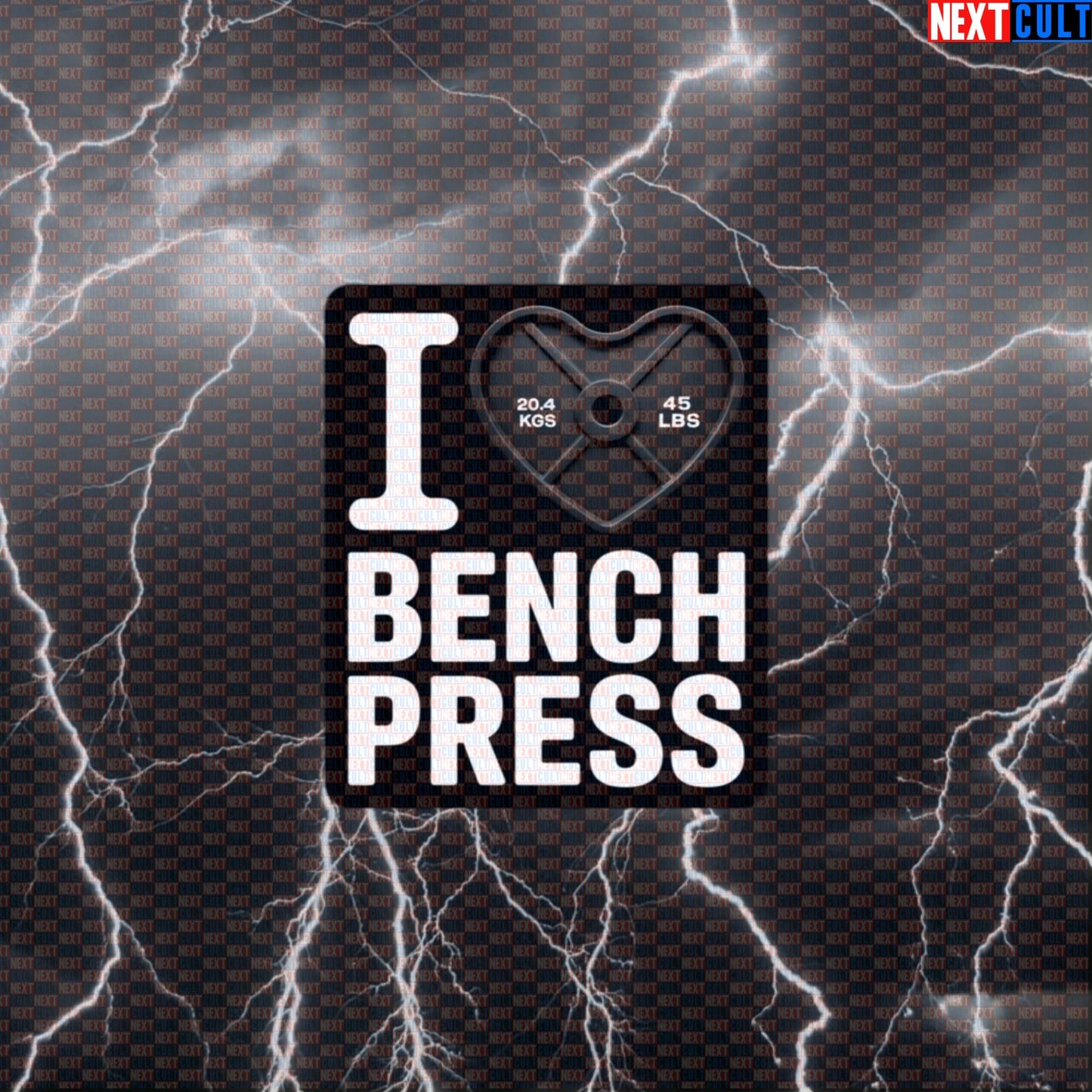 I Love Bench Press Gym Sticker Decal | Heart Weight Plate Funny Workout Meme for Lifters Default Title Stickers Bodybuilding Fitness Gym Powerlifting Valentine's Day Workout Next Cult Brand