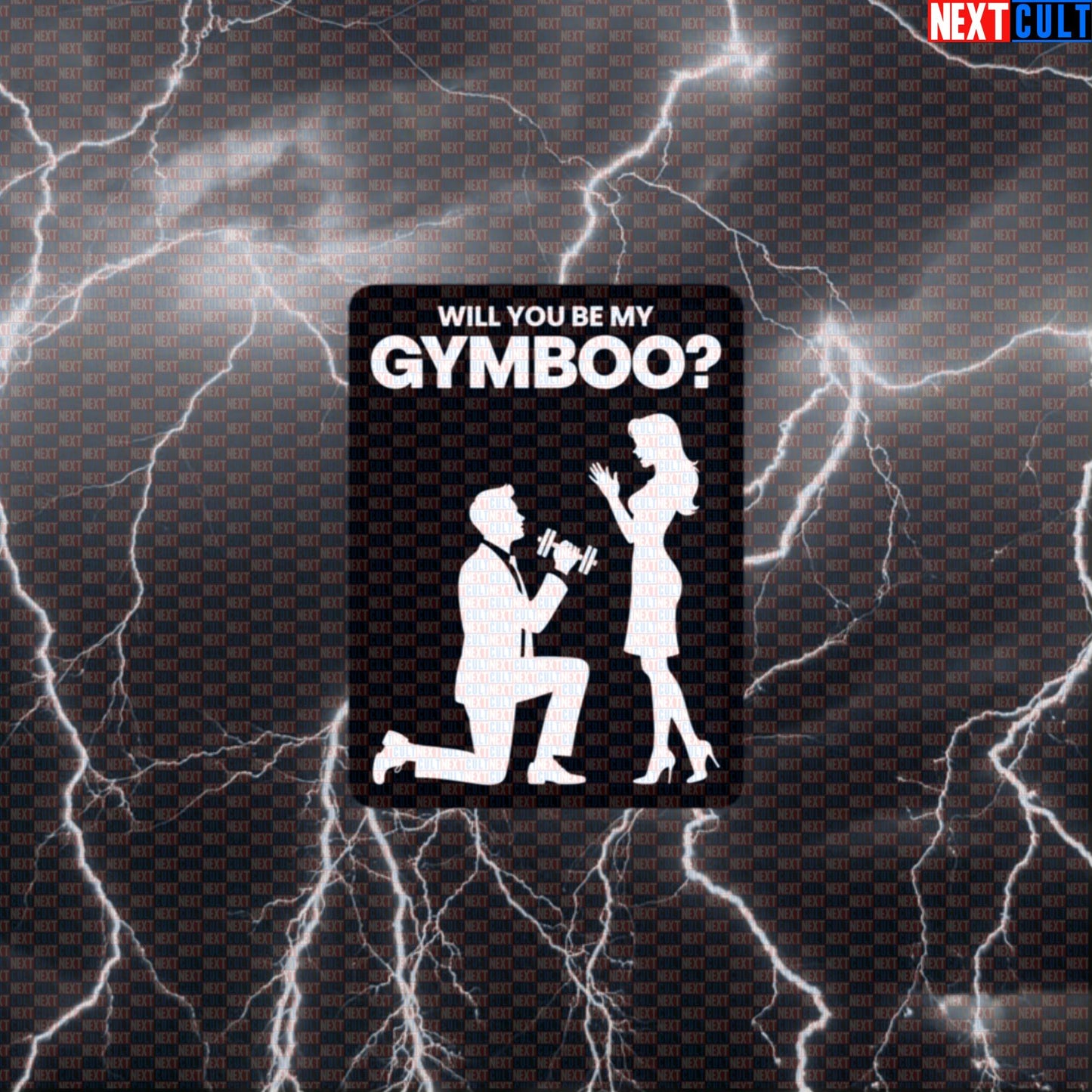 Will You Be My Gymboo? Funny Gym Proposal Valentine's Day Workout Sticker Decal Default Title Stickers Bodybuilding Fitness Gym Powerlifting Valentine's Day Workout Next Cult Brand