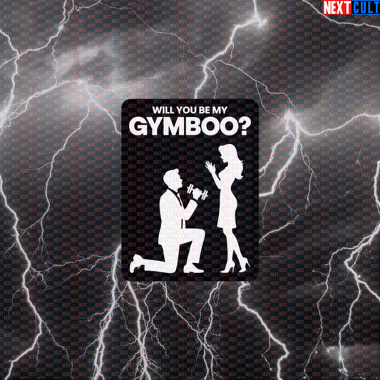 Will You Be My Gymboo? Funny Gym Proposal Valentine's Day Workout Sticker Decal Default Title Stickers Bodybuilding Fitness Gym Powerlifting Valentine's Day Workout Next Cult Brand