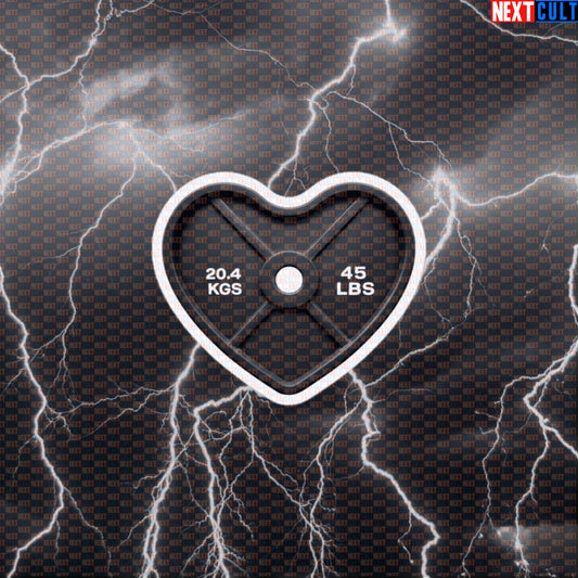 Heart Weight Plate Funny Gym Valentine's Day Sticker - Gym Lover Meme Decal for Water Bottles Default Title Stickers Bodybuilding Fitness Gym Powerlifting Valentine's Day Workout Next Cult Brand