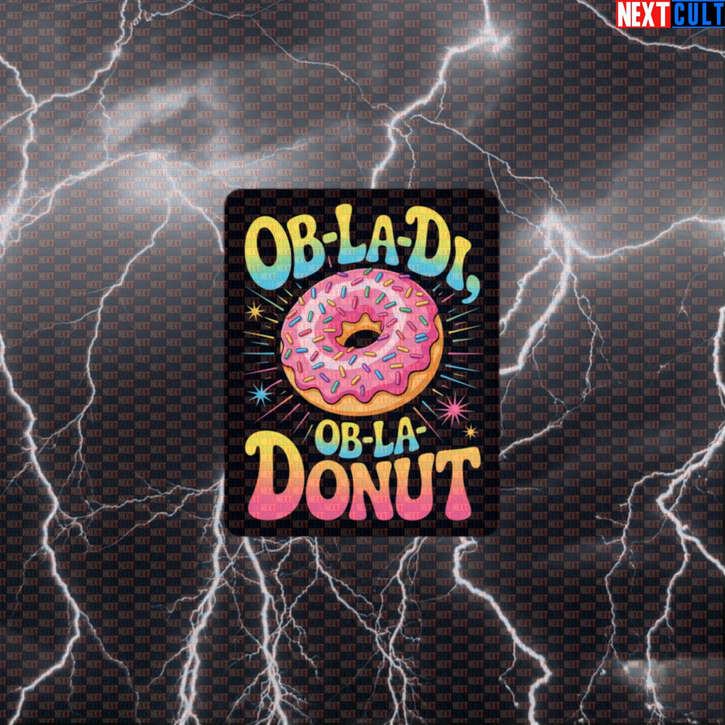 Ob-La-Di Ob-La-Donut Funny Gym Sticker - Bulking Meme Decal for Water Bottles & Gym Gear Default Title Bodybuilding Bulking Donuts Fast Food Fitness Gym Rock Music The Beatles Workout Next Cult Brand