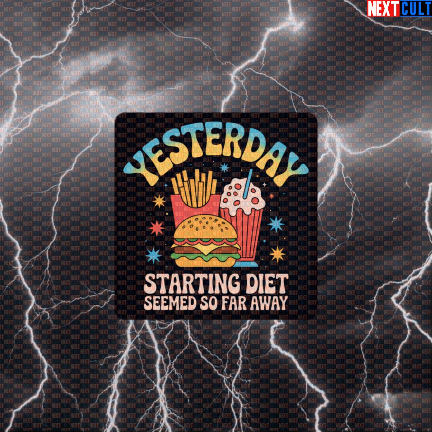 The Beatles Yesterday Starting Diet Meme Funny Gym Sticker - Bulking Humor Decal for Water Bottles Default Title Bodybuilding Bulking Fast Food Fitness Gym Rock Music The Beatles Workout Next Cult Brand