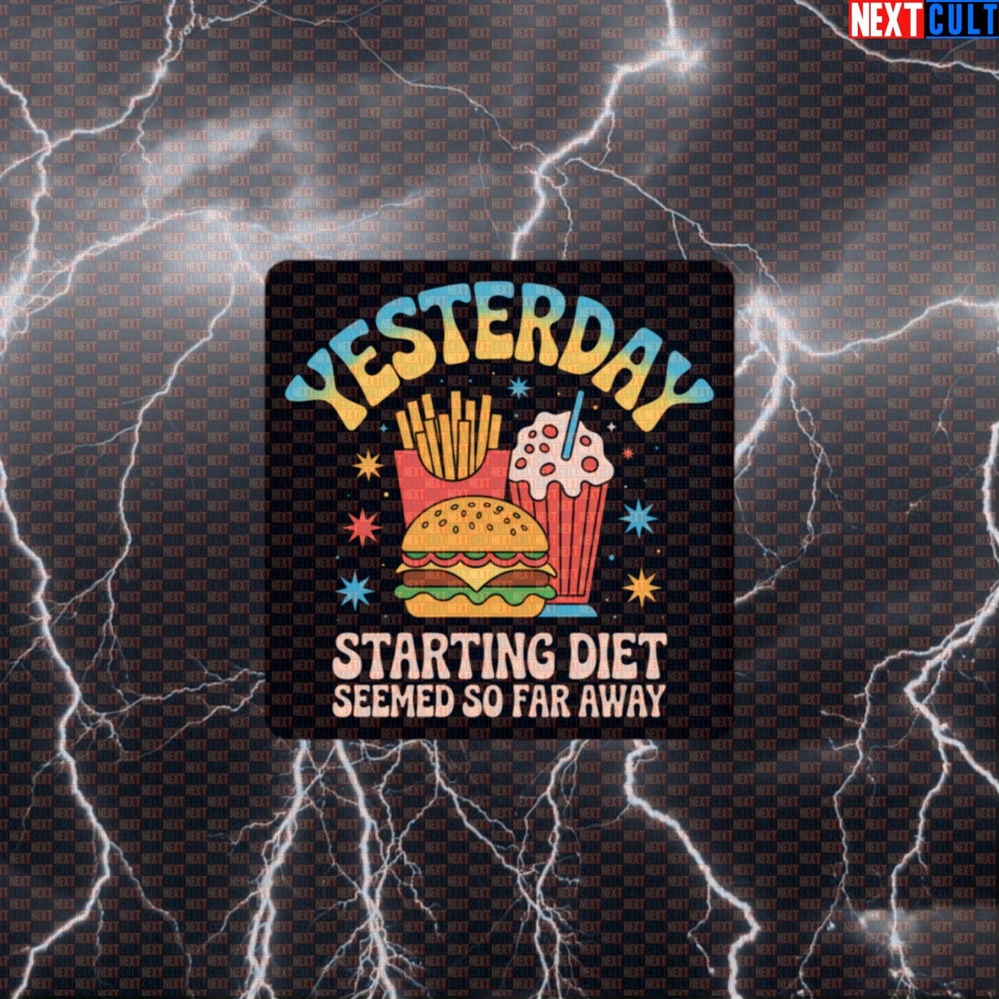 The Beatles Yesterday Starting Diet Meme Funny Gym Sticker - Bulking Humor Decal for Water Bottles Default Title Bodybuilding Bulking Fast Food Fitness Gym Rock Music The Beatles Workout Next Cult Brand