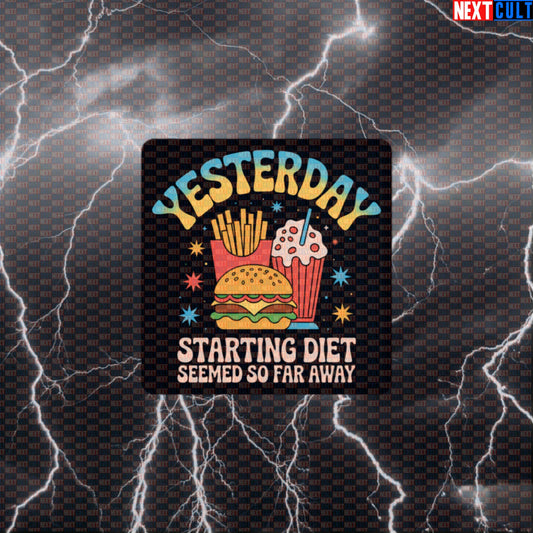 The Beatles Yesterday Starting Diet Meme Funny Gym Sticker - Bulking Humor Decal for Water Bottles Default Title Bodybuilding Bulking Fast Food Fitness Gym Rock Music The Beatles Workout Next Cult Brand