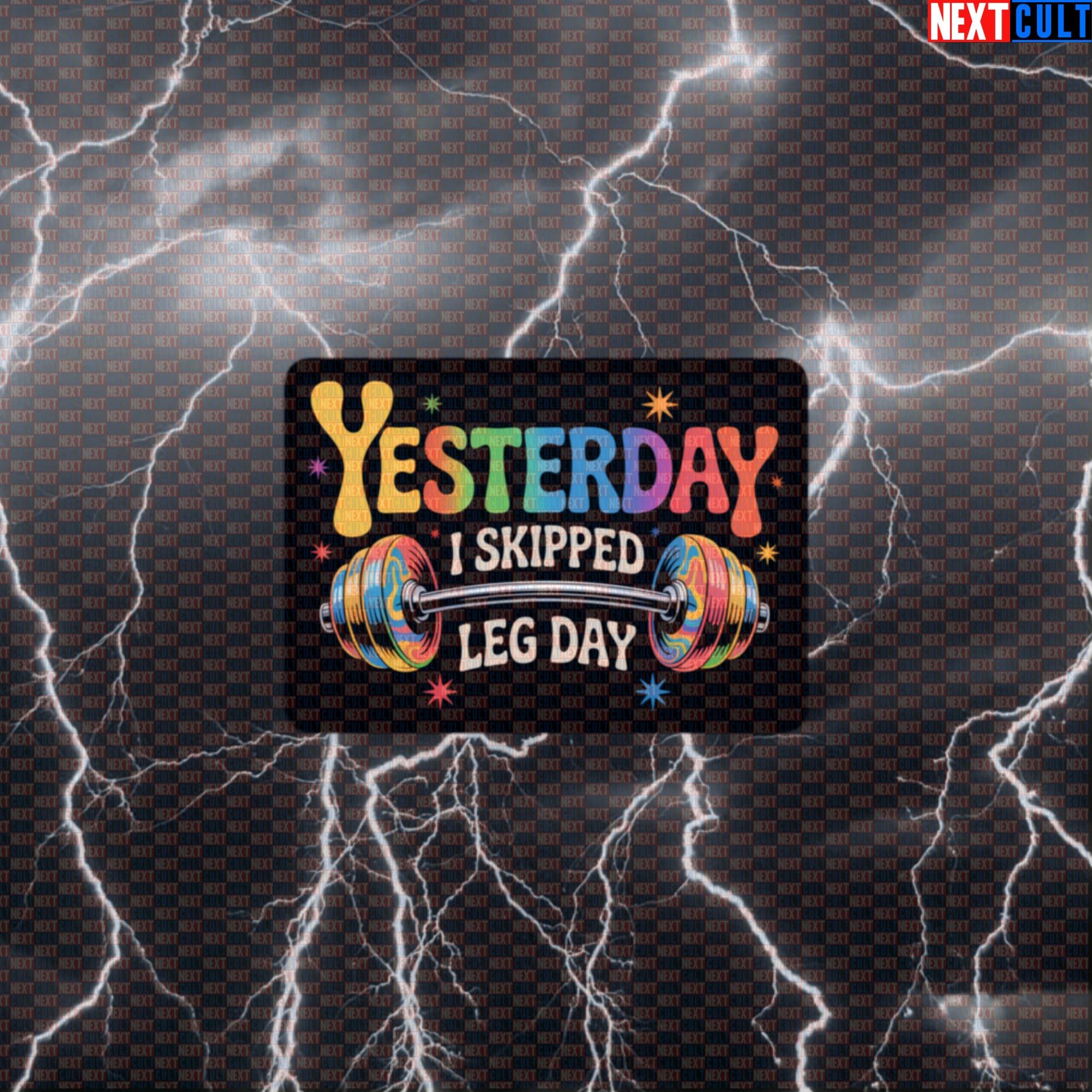 Yesterday I Skipped Leg Day Funny Gym Sticker - Beatles Music Meme Decal for Water Bottles & Gear Default Title Bodybuilding Fitness Gym Leg Day Powerlifting Rock Music The Beatles Workout Next Cult Brand
