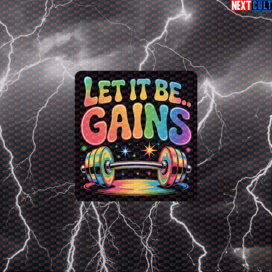 Let It Be Gains Funny Gym Sticker - Beatles Music Workout Decal for Water Bottles & Gear Default Title Stickers Bodybuilding Fitness Gym Rock Music The Beatles Workout Next Cult Brand