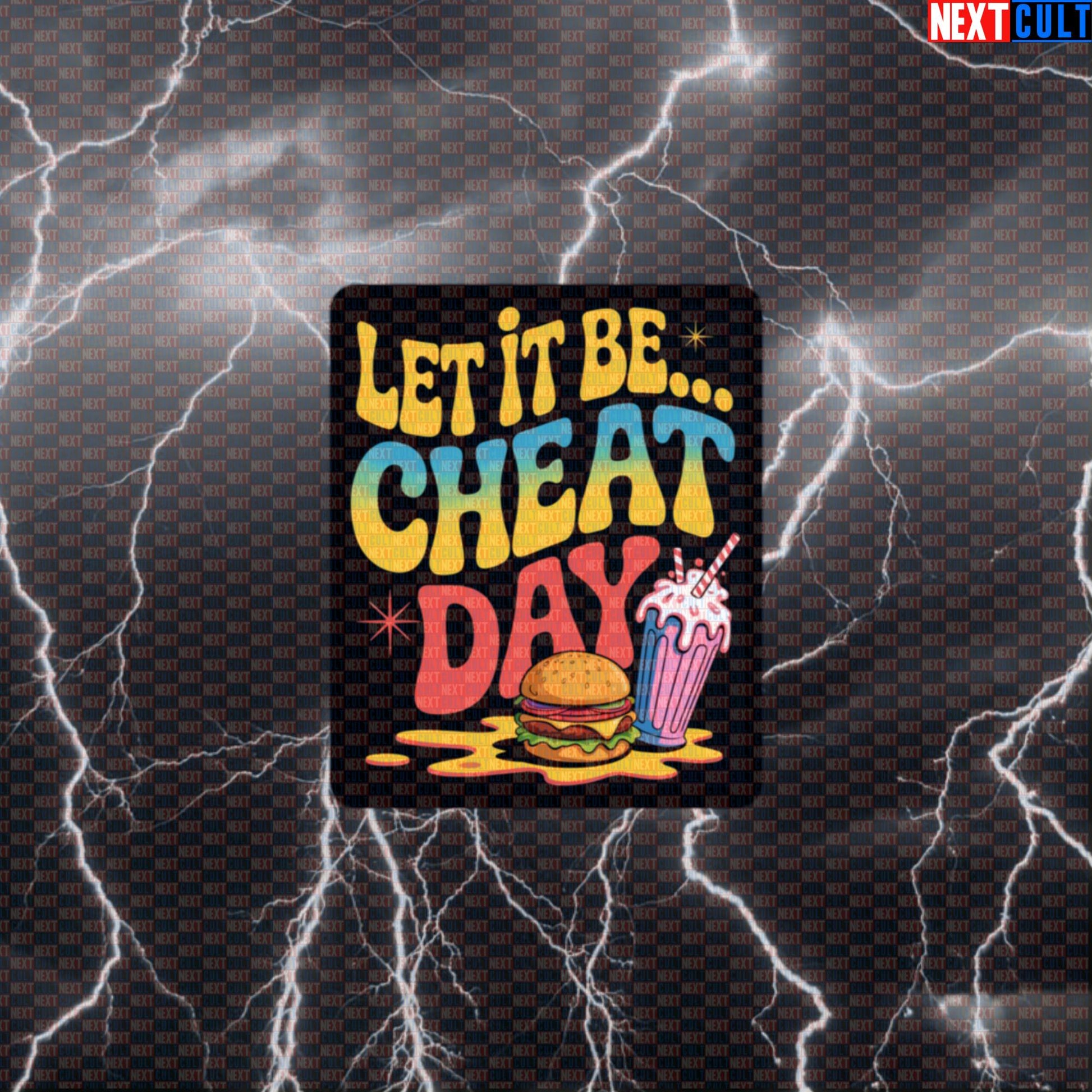 Let It Be Cheat Day Funny Gym Sticker - Beatles Fast Food Meme Decal for Water Bottles Default Title Bodybuilding Bulking Fast Food Fitness Gym Rock Music The Beatles Workout Next Cult Brand