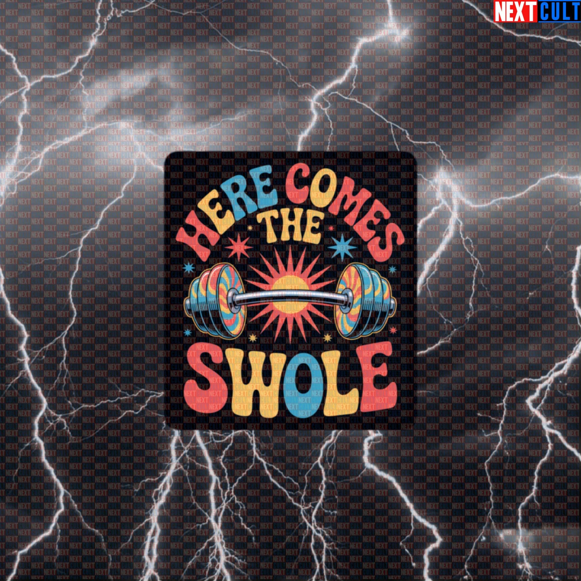 Here Comes The Swole Funny Gym Sticker - Beatles-Inspired Workout Decal for Water Bottles & Gear Default Title Stickers Bodybuilding Fitness Gym Rock Music The Beatles Workout Next Cult Brand