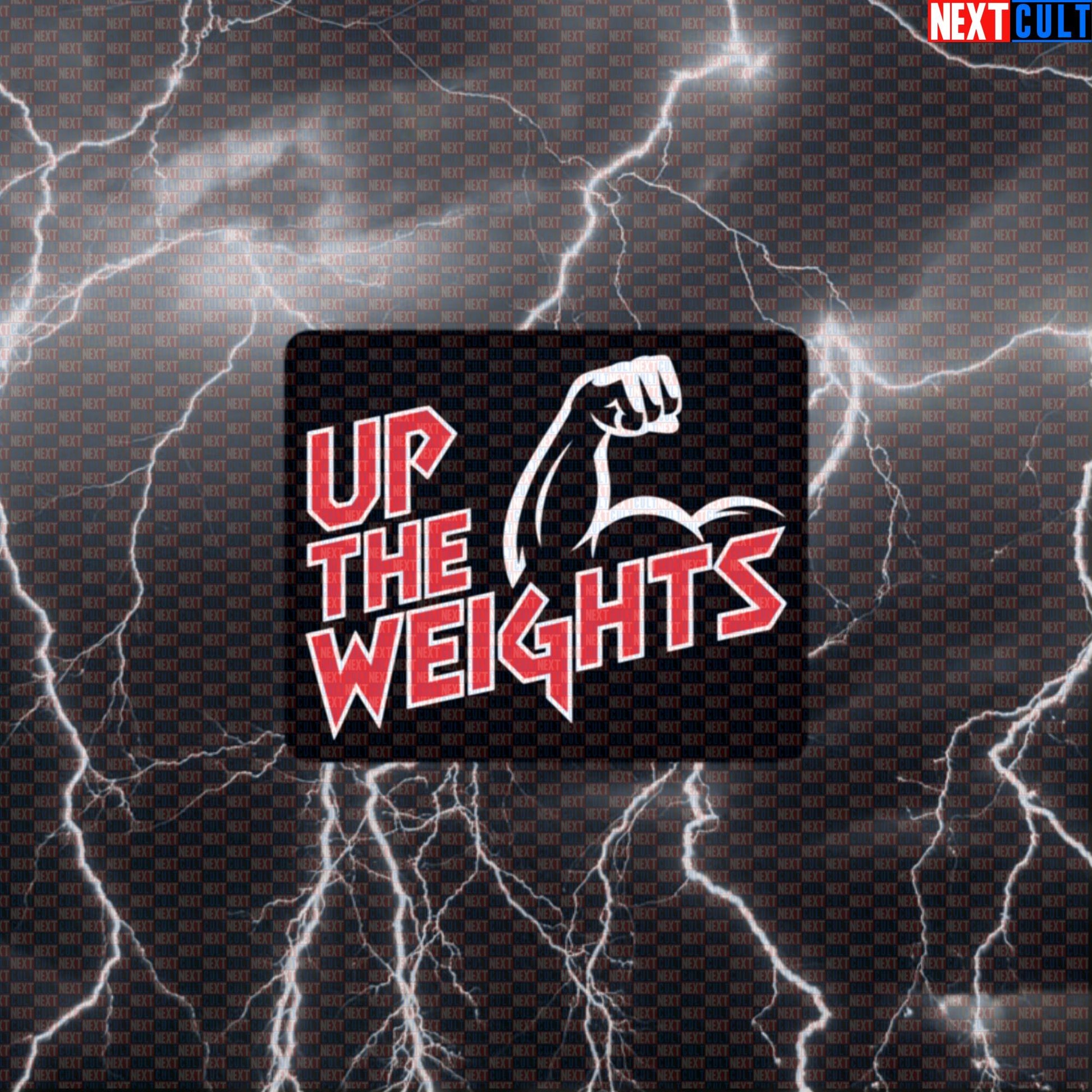 Up The Weights Iron Maiden Gym Sticker Funny Gym Decal Workout Sticker for Lifting Motivation Default Title Stickers Bodybuilding Fitness Gym Iron Maiden Powerlifting Rock Music Workout Next Cult Brand