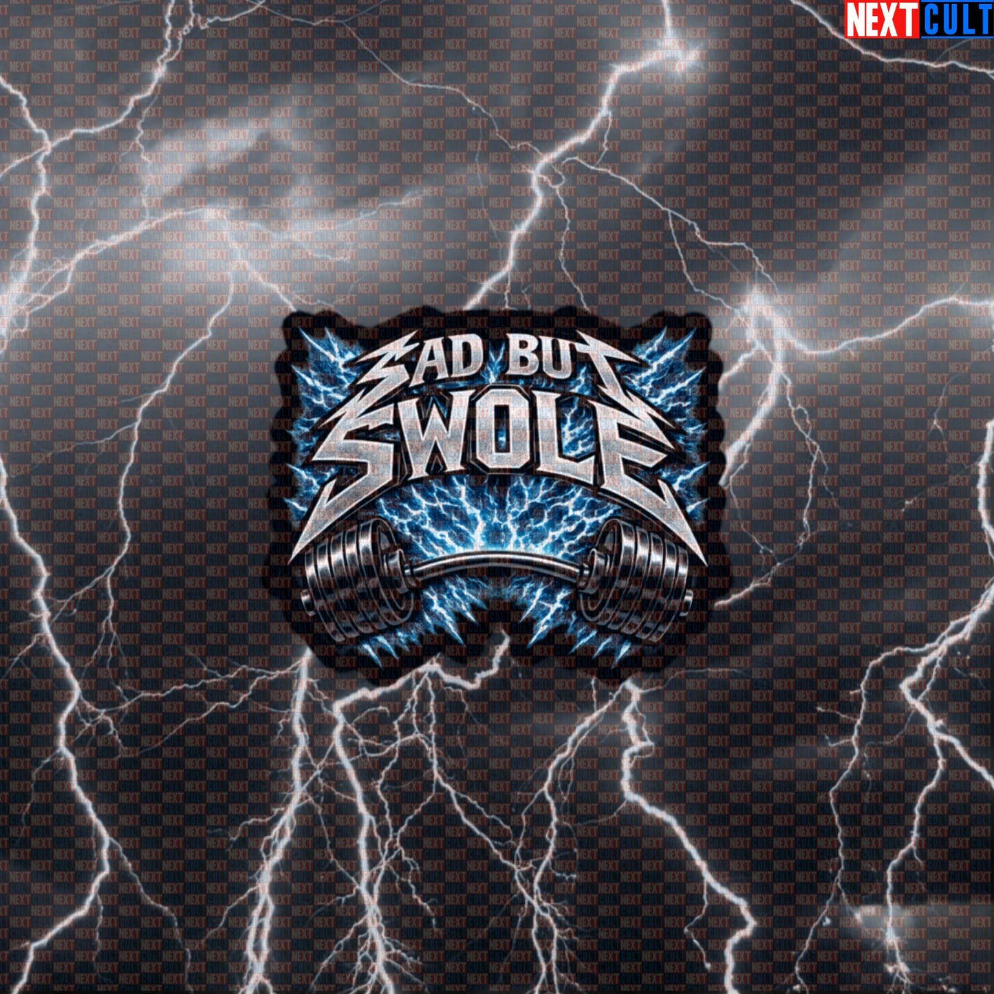 Sad But Swole Metallica Funny Gym Sticker — Rock Music Bodybuilding & Powerlifting Meme Decal for Fitness Lifters Default Title Stickers Bodybuilding Fitness Gym Metallica Powerlifting Rock Music Workout Next Cult Brand