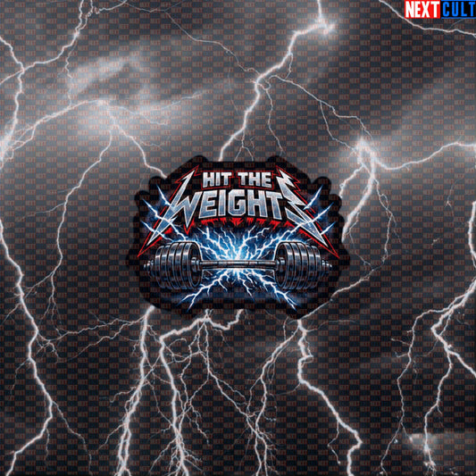 Hit The Weights Metallica Funny Gym Sticker — Rock Music Bodybuilding & Powerlifting Meme Decal for Fitness Lifters Default Title Bodybuilding Fitness Gym Metallica Powerlifting Rock Music Workout Next Cult Brand