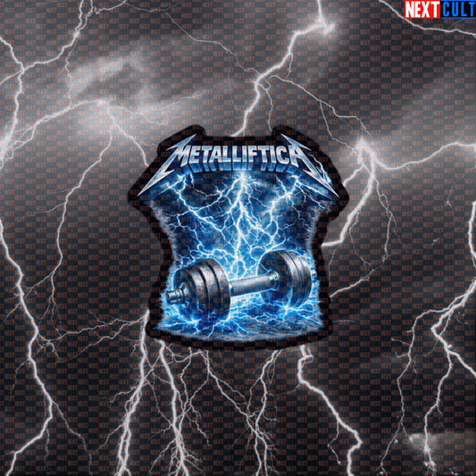 Metalliftica Funny Gym Sticker Lifting Metal Metallica Heavy Metal Workout Decal Fitness Meme Default Title Stickers Next Cult Brand