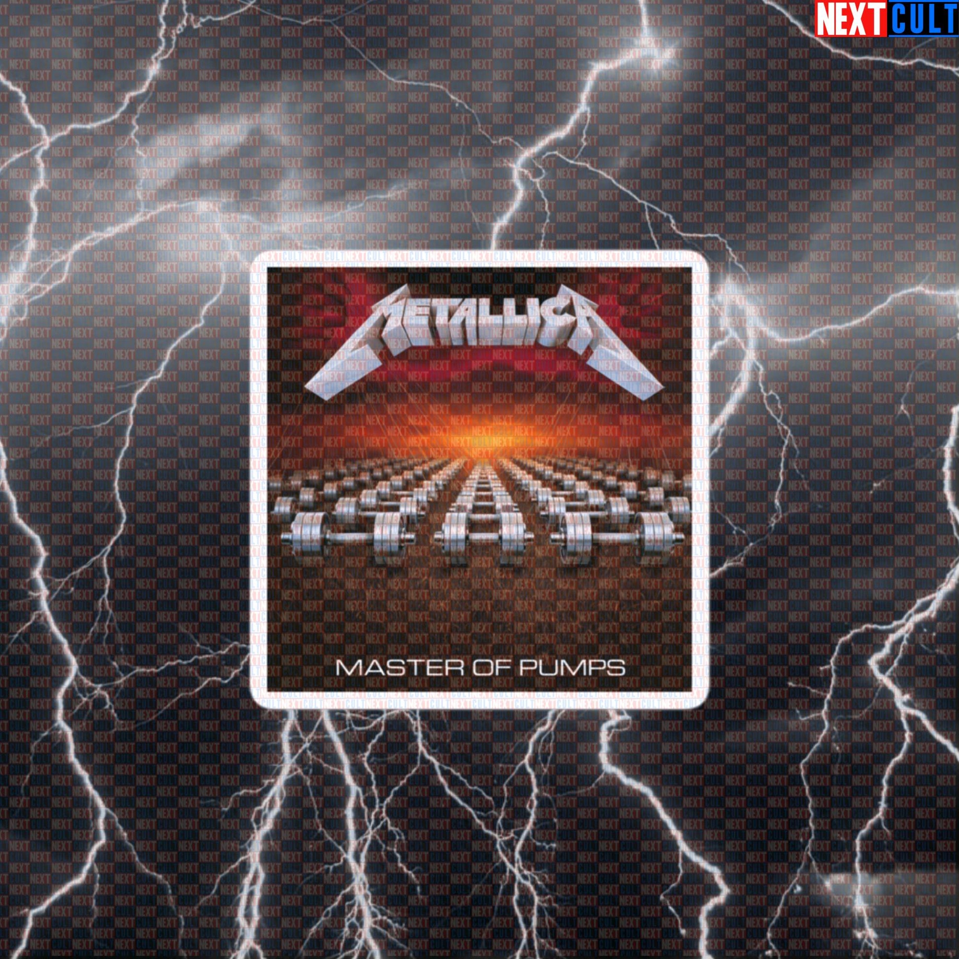Master of Pumps Funny Gym Sticker Master of Puppets Album Cover Parody Metallica Heavy Metal Decal Default Title Bodybuilding Fitness Gym Metallica Rock Music Workout Next Cult Brand